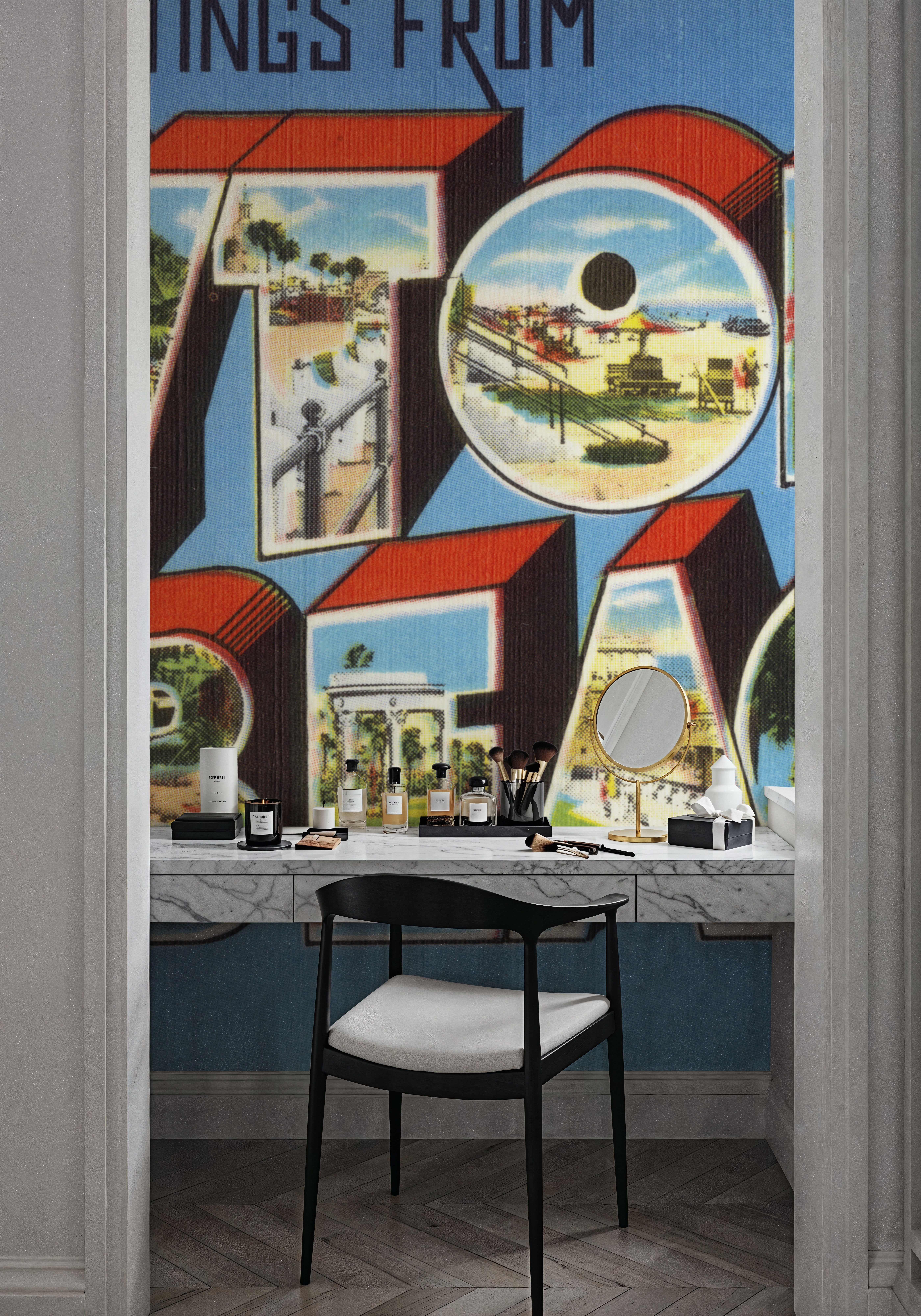 Papier Peint Panoramique - Greetings from Daytona Beach - Screenprint Postcard - Côtier Paysages - Chambre - Wallism Belgique