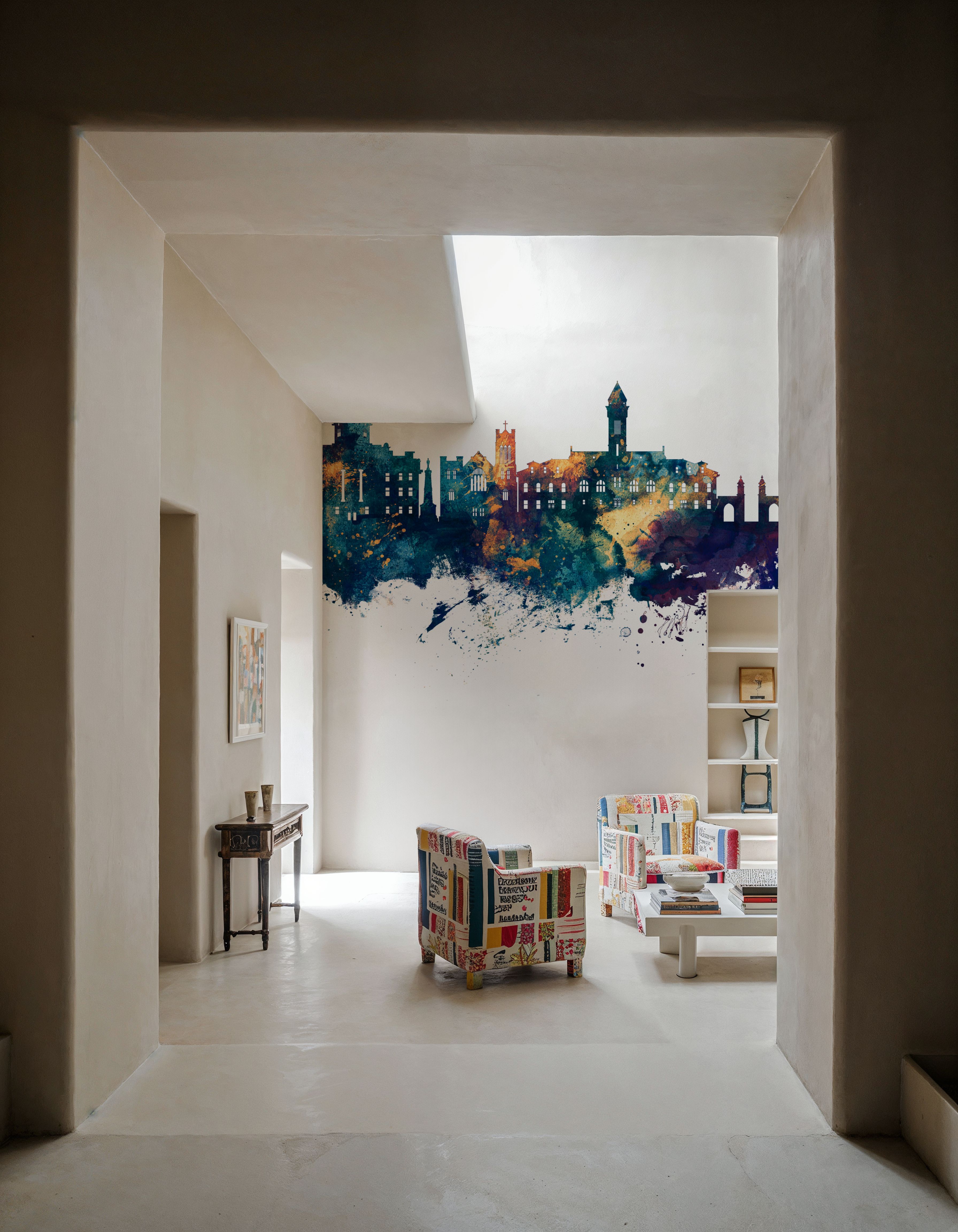 Bloomington Indiana Skyline Blue & Bronze