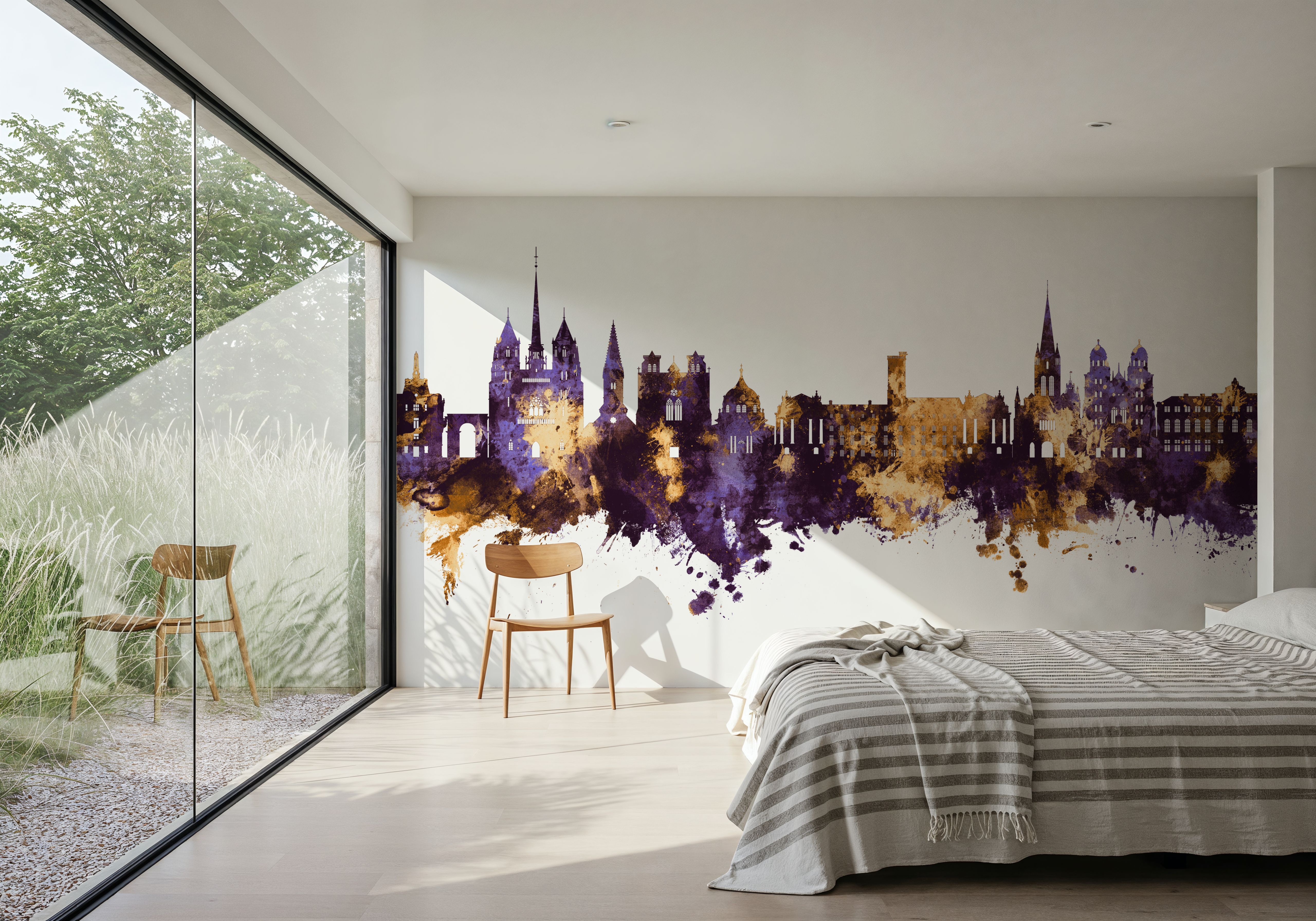 Dijon France Skyline Purple & Gold