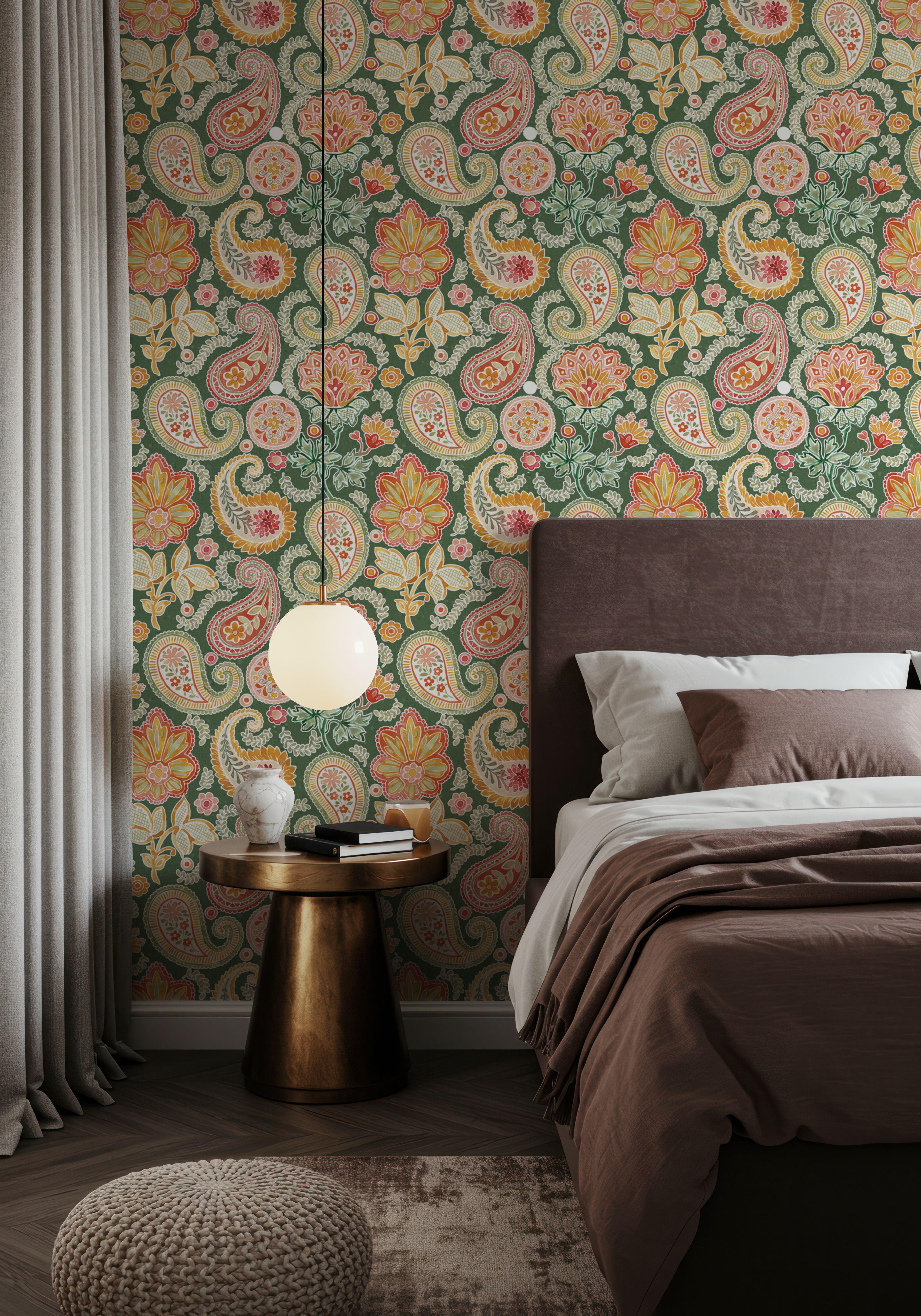 Harvest Paisley Mini Green