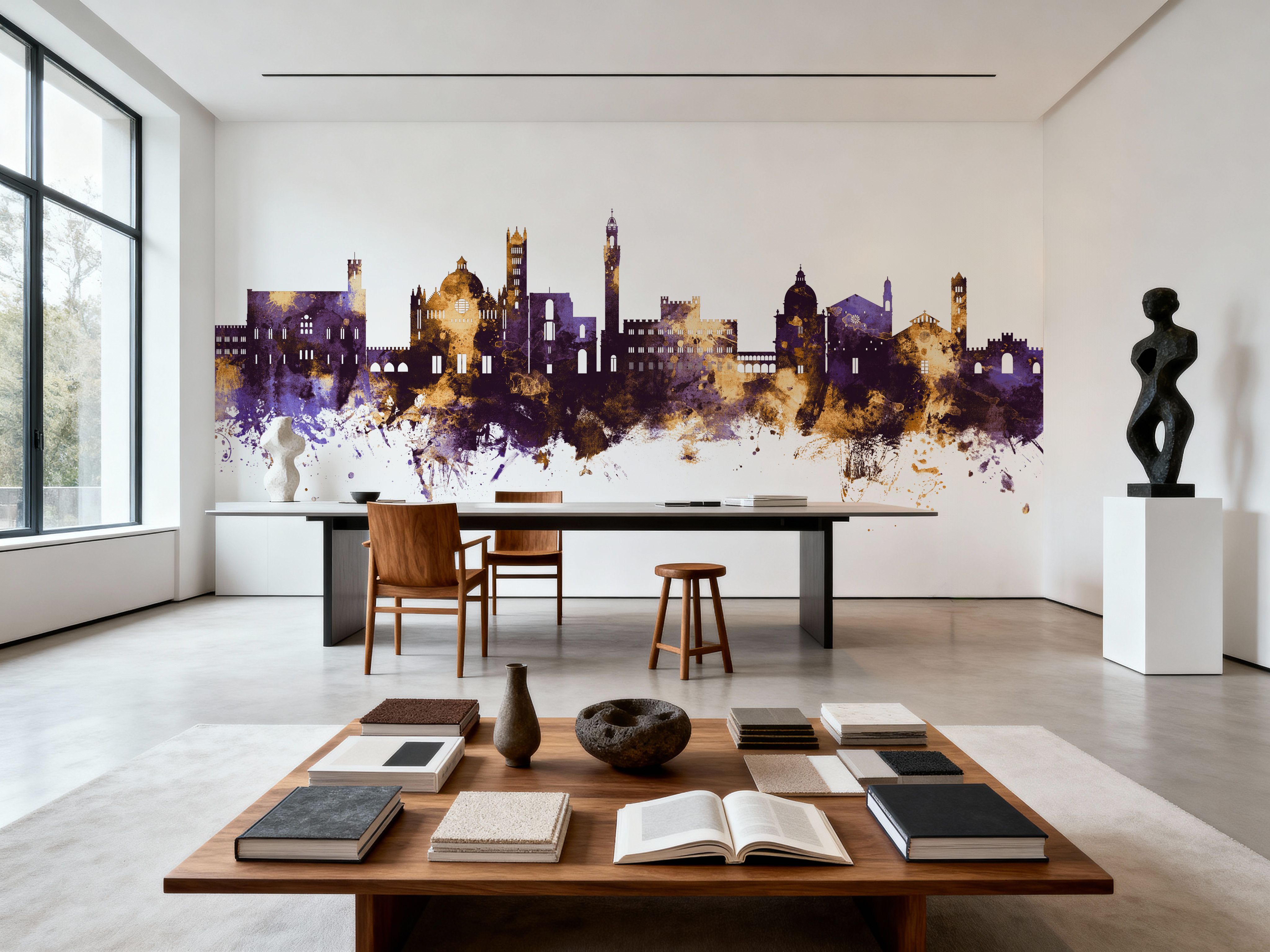 Siena Italy Skyline Purple & Gold