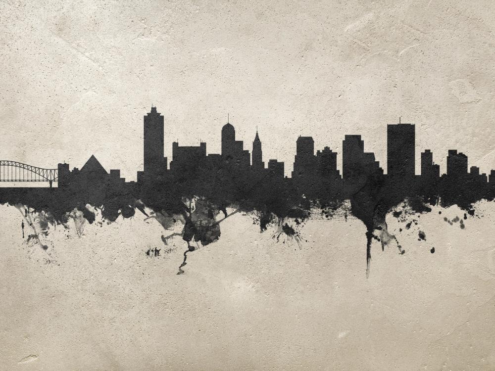 Memphis Tennessee Skyline Concrete
