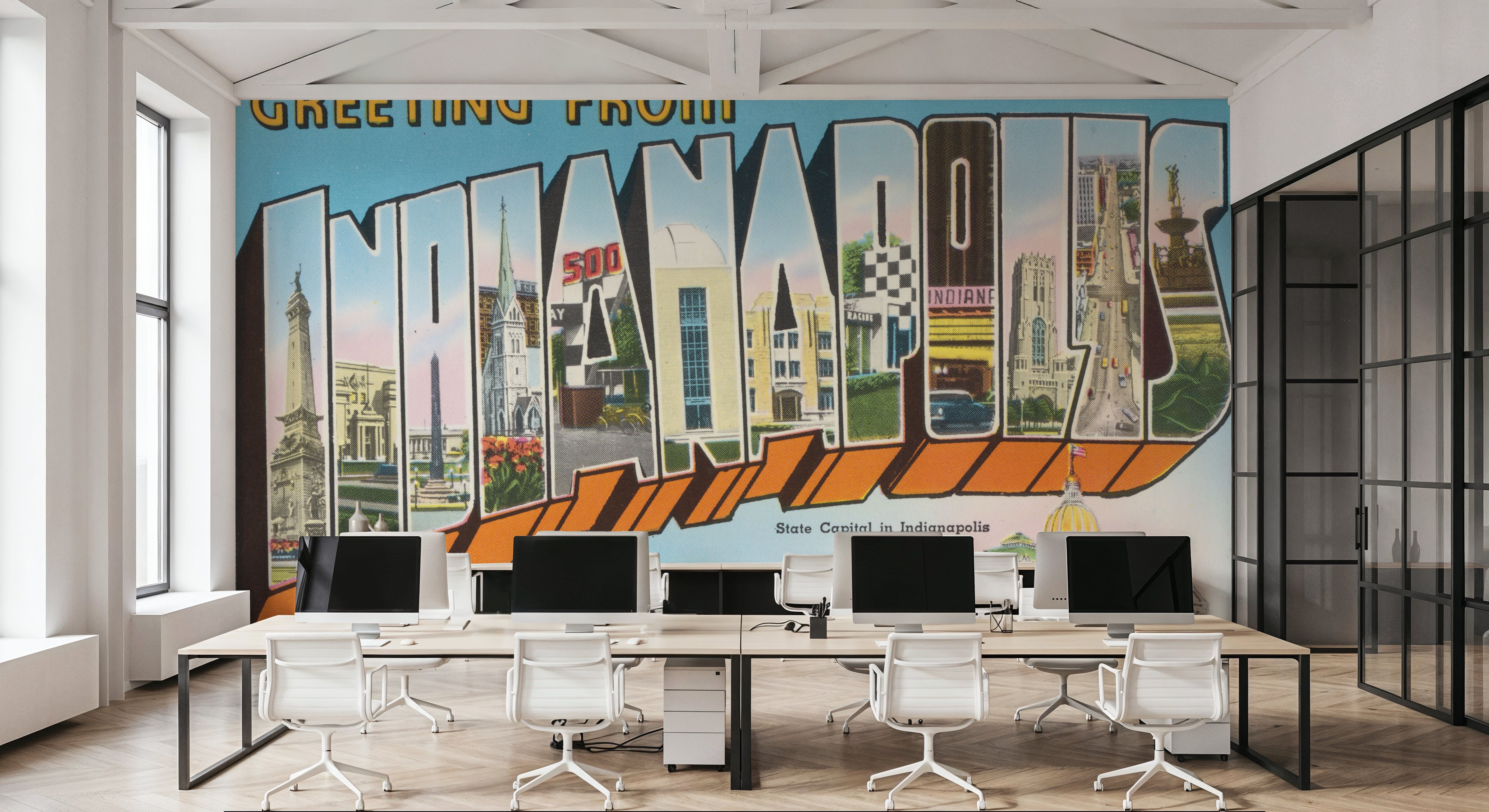 Greetings from Indianapolis - Screenprint Postcard