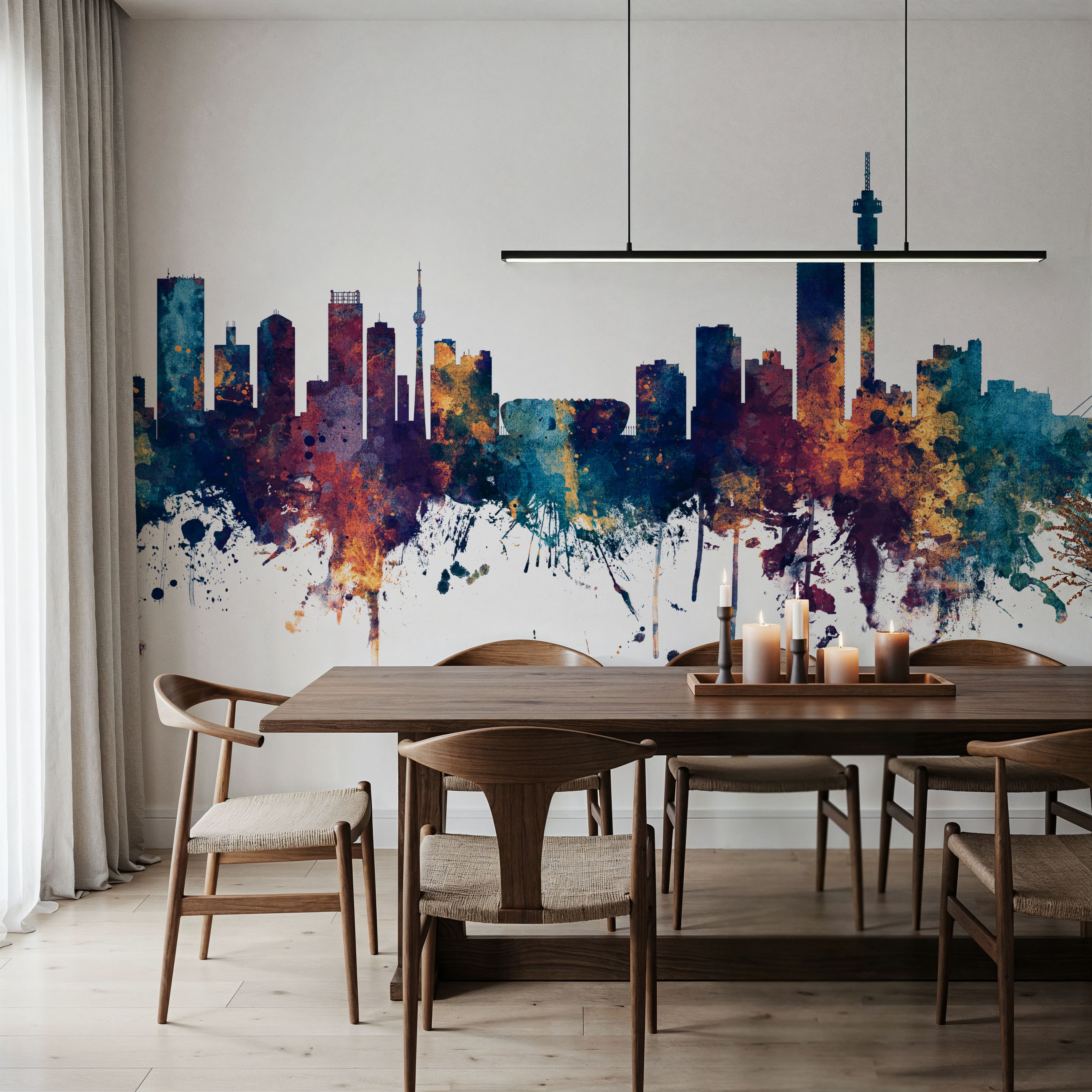 Johannesburg South Africa Skyline Blue & Bronze