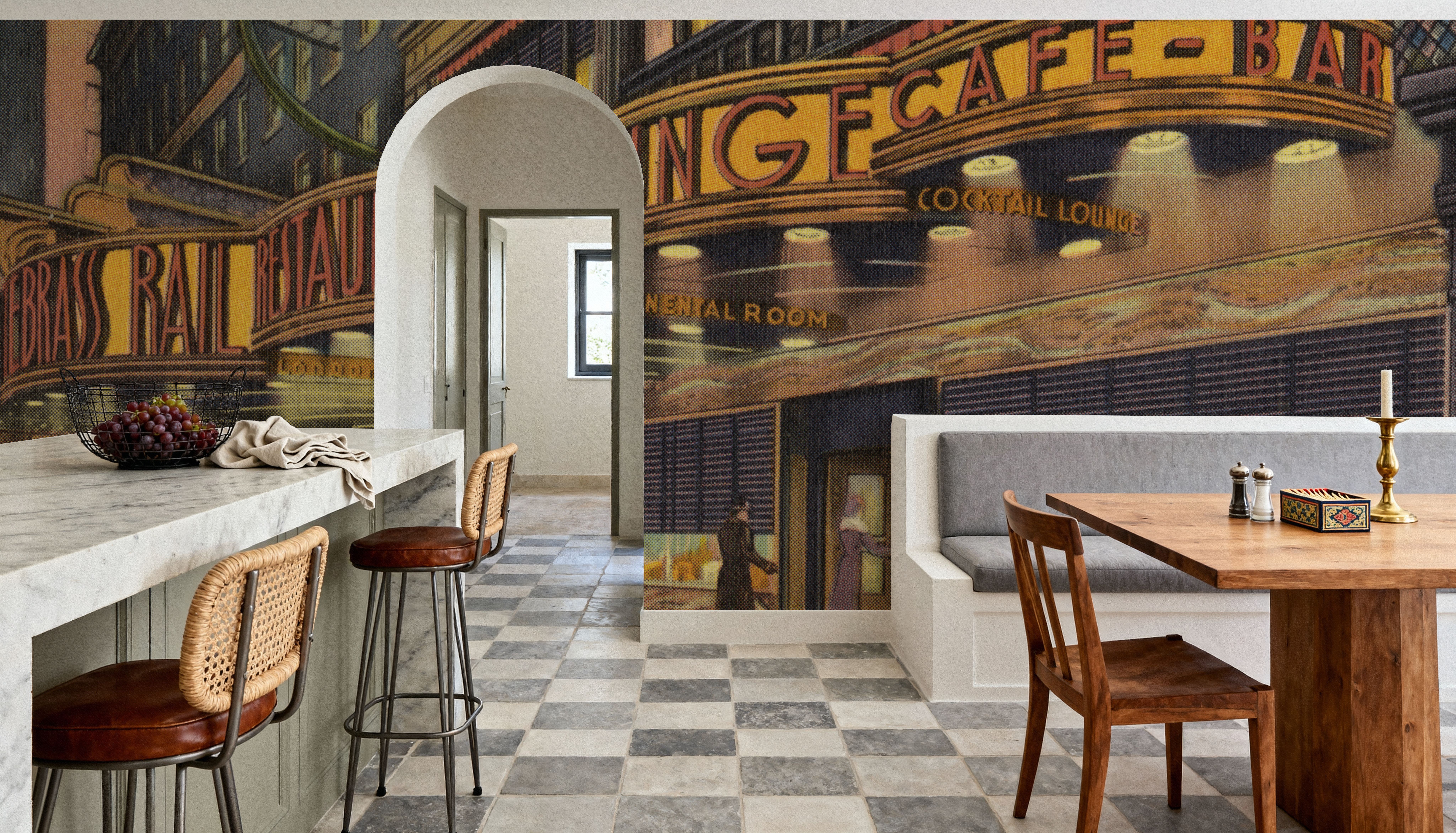 Greetings from The Brass Rail - Screenprint Postcard