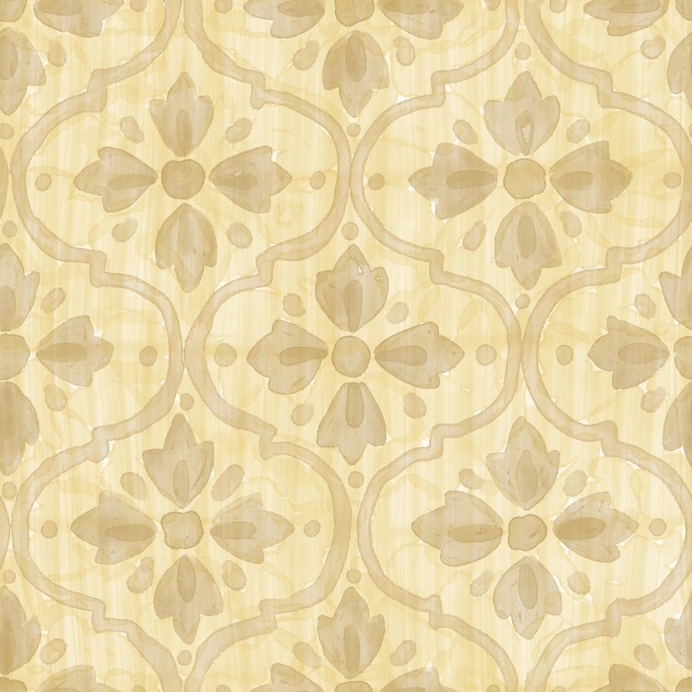 Quatrefoil Watercolor Trellis, Butter