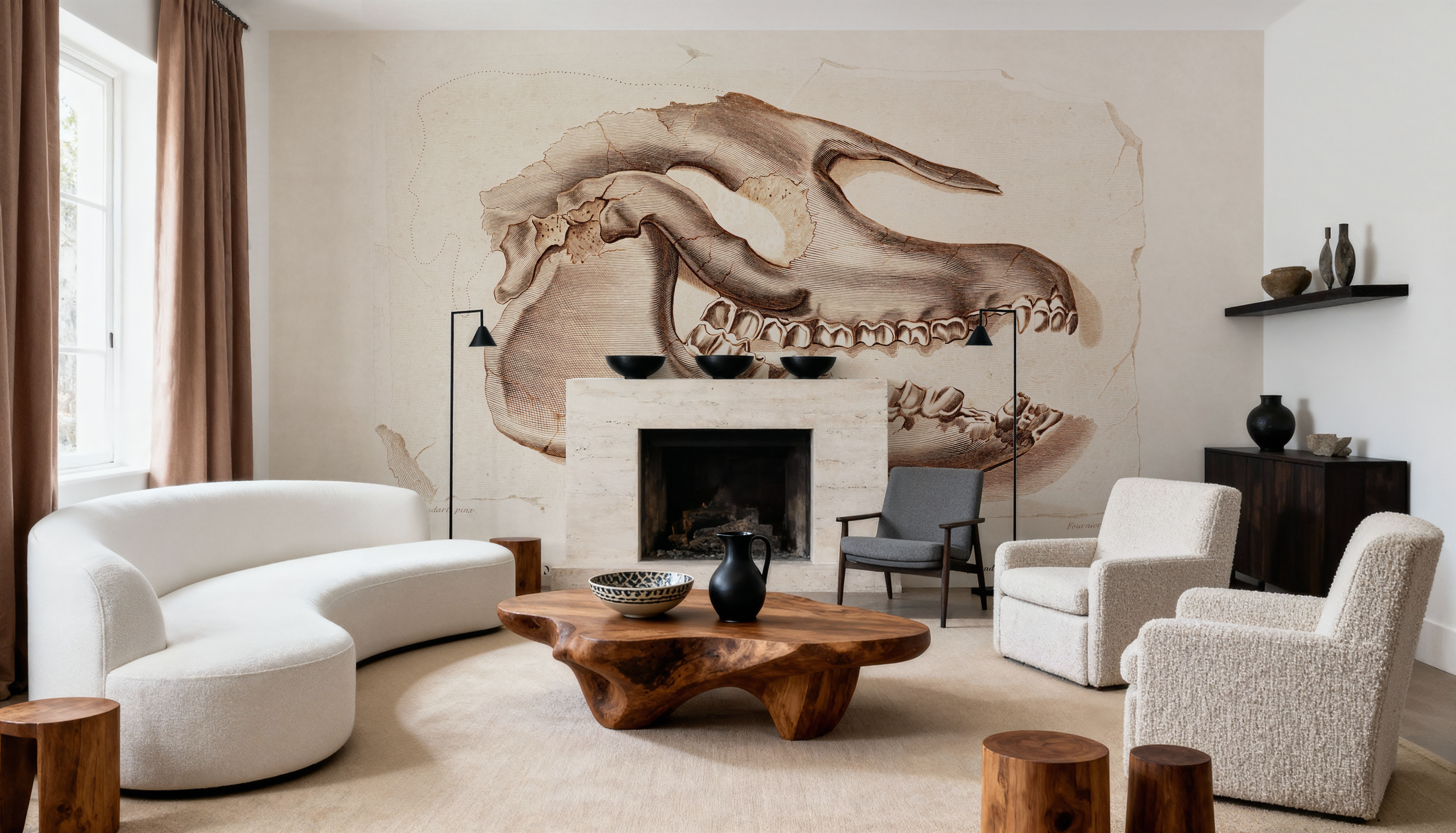 Palaeotherium Skull Illustrated