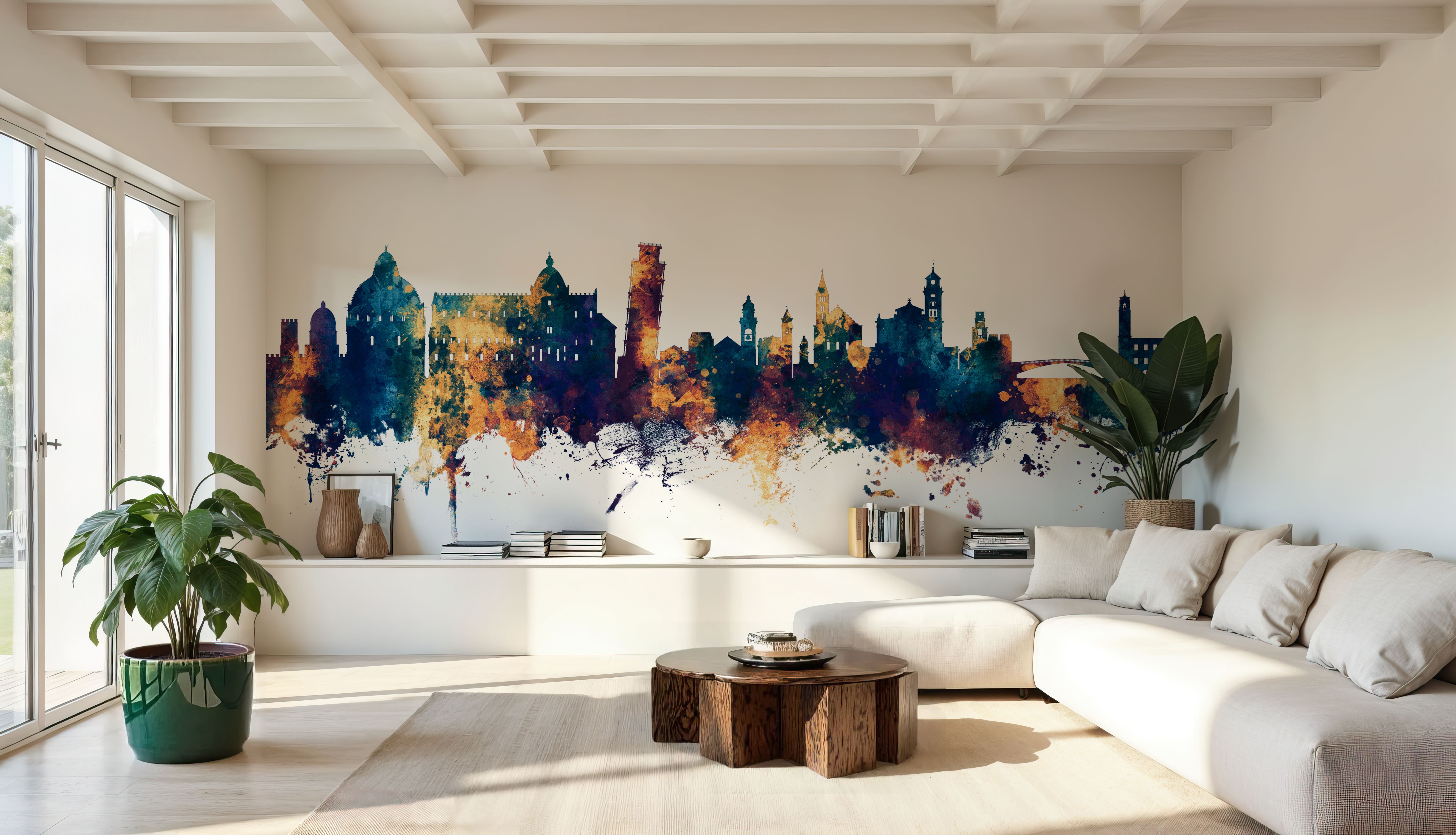 Pisa Italy Skyline Blue & Bronze, Wallpaper