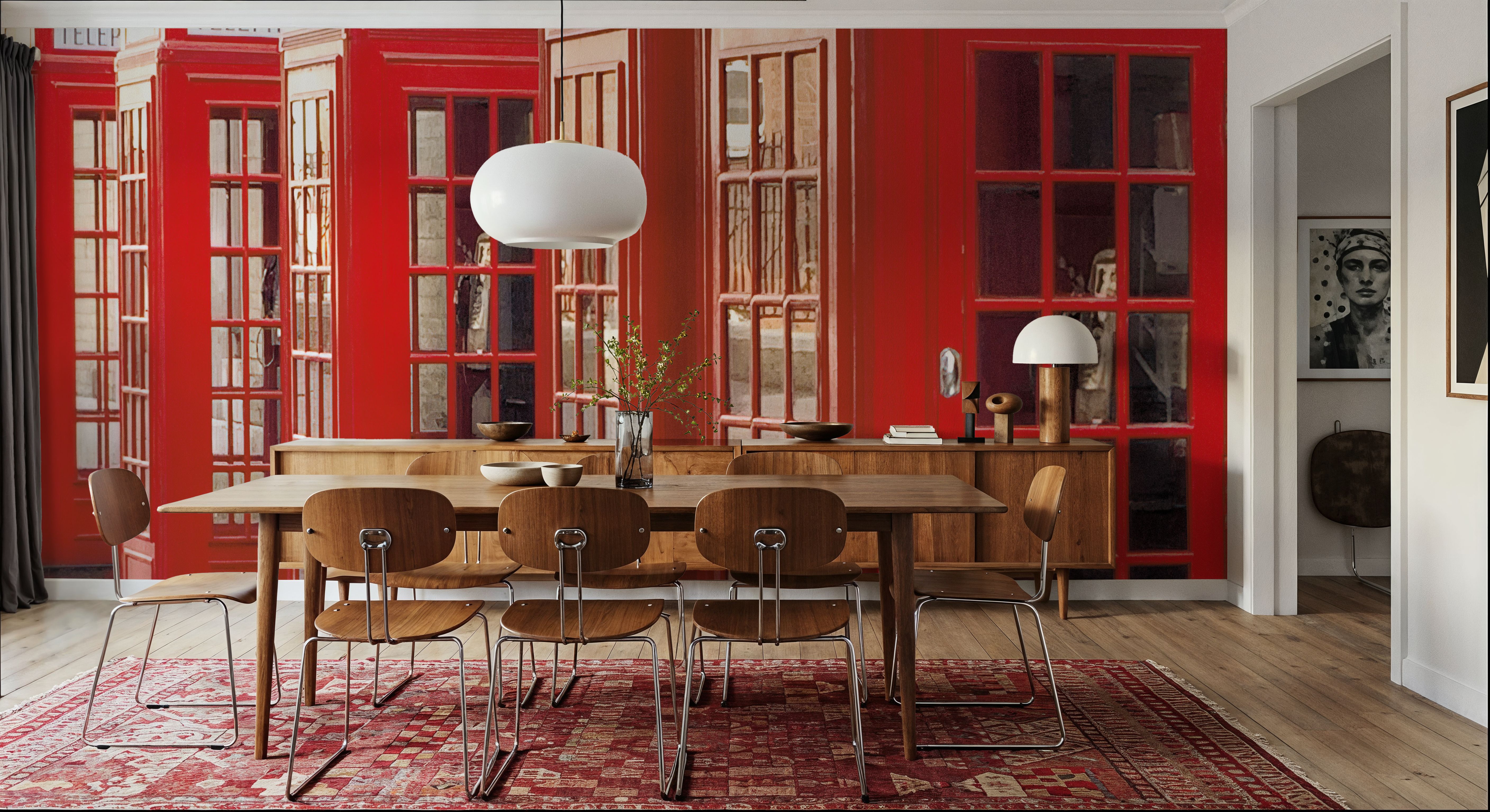 London Phoneboxes Lining Up, Wallpaper