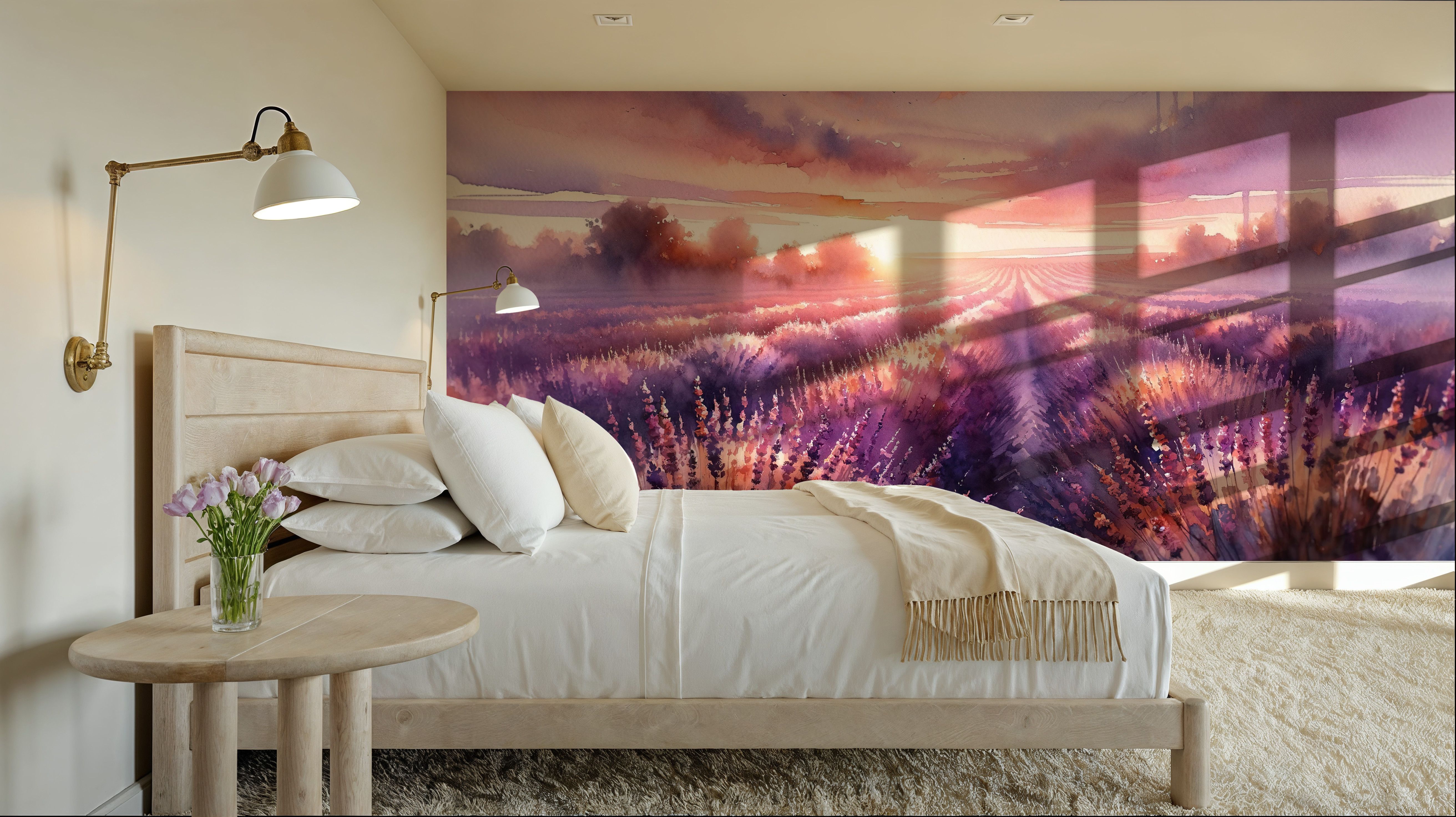 Dawn's Embrace in Lavender Fields