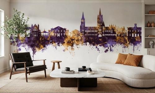 Truro England Skyline Purple & Gold