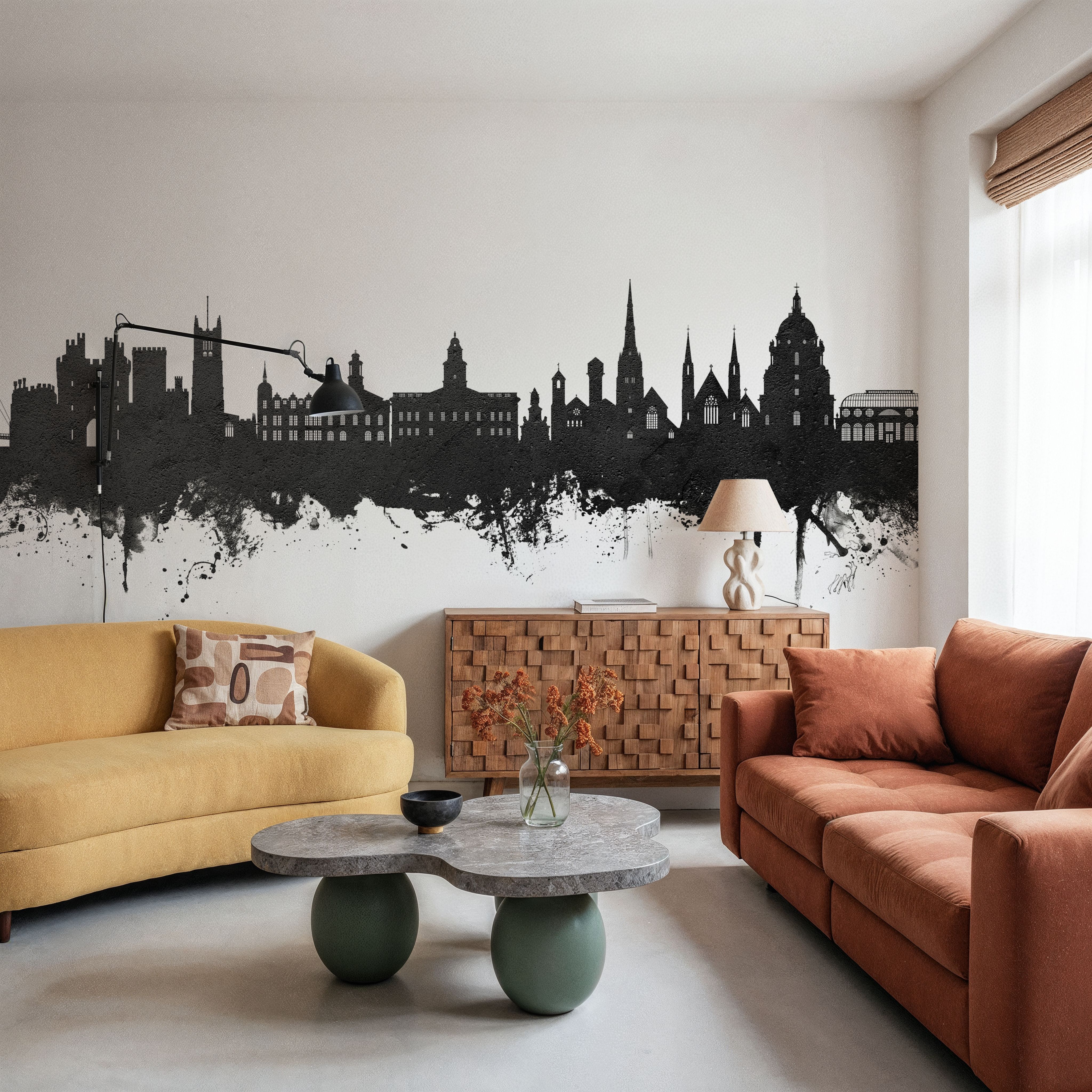 Lancaster England Skyline Black & White