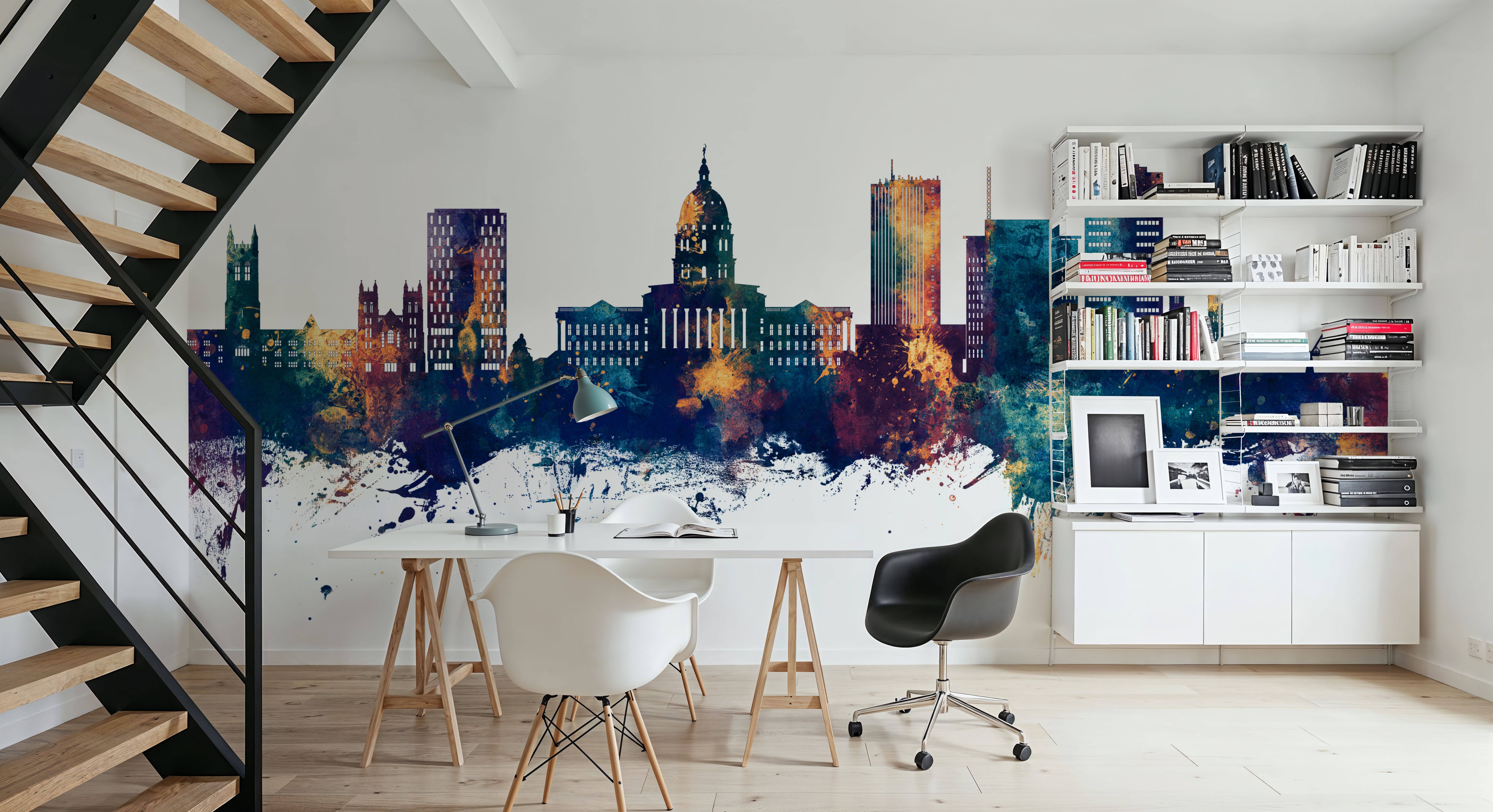 Topeka Wyoming Skyline Blue & Bronze