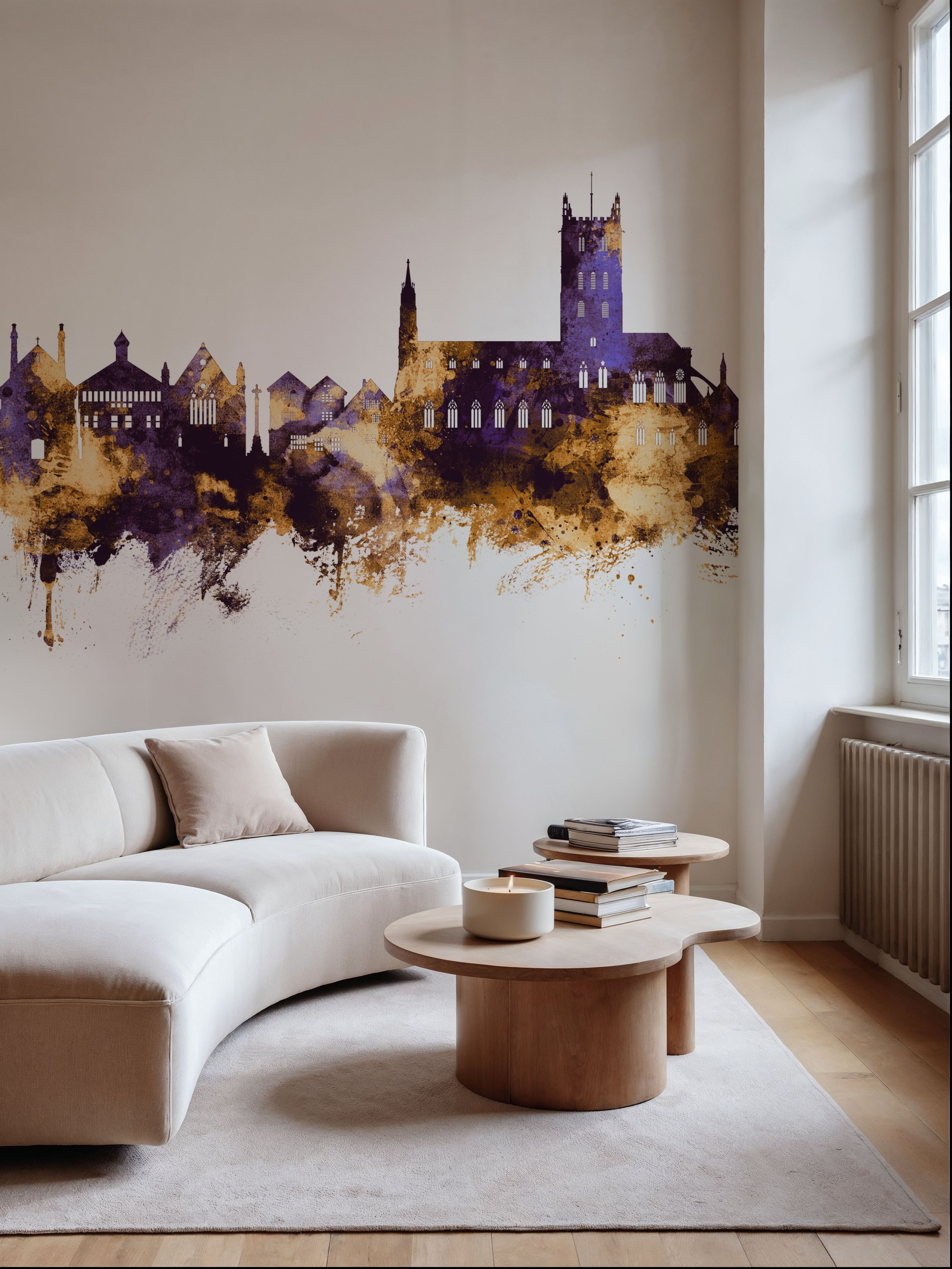 Tewkesbury England Skyline Purple & Gold