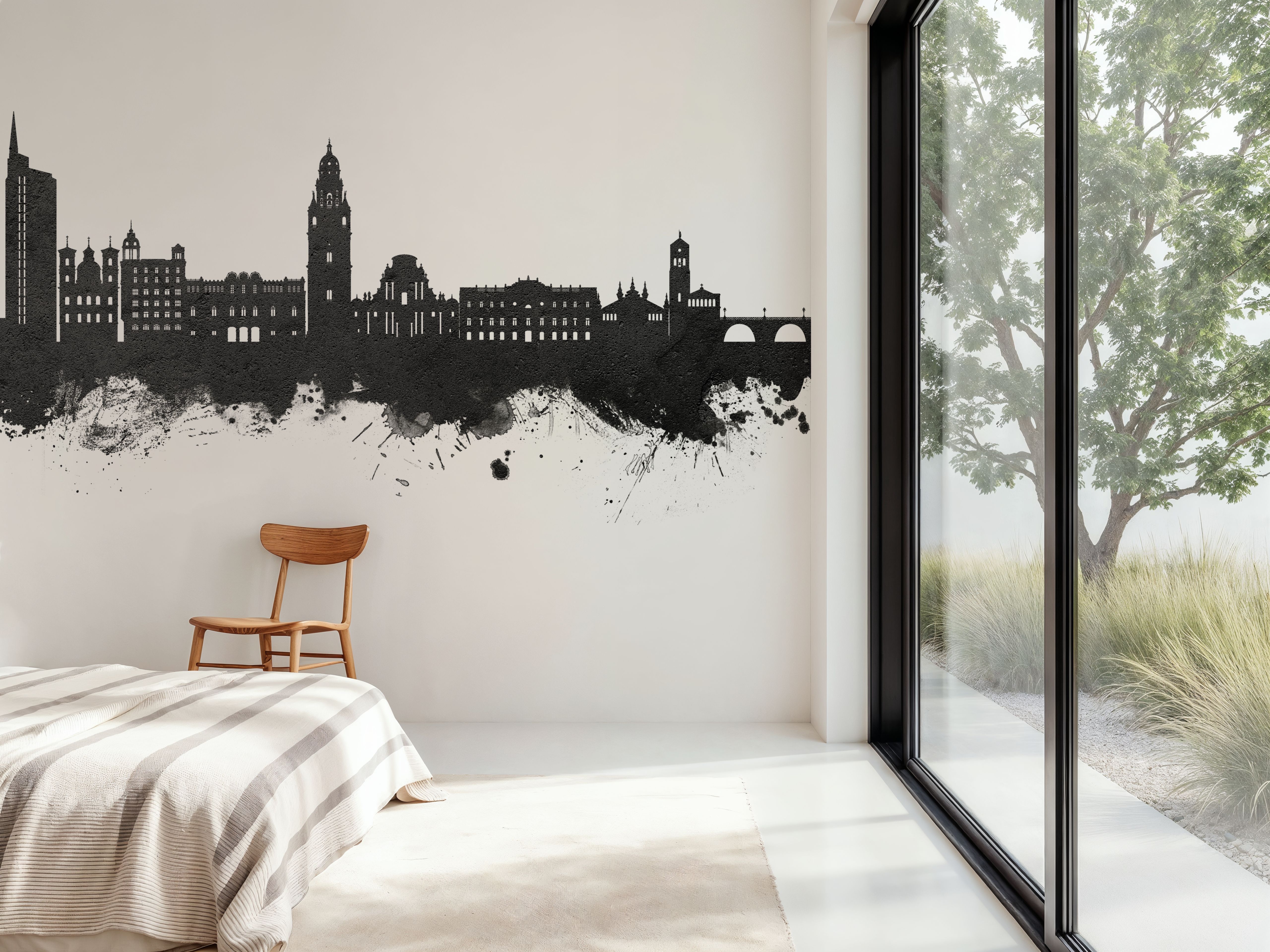 Murcia Spain Skyline Black & White