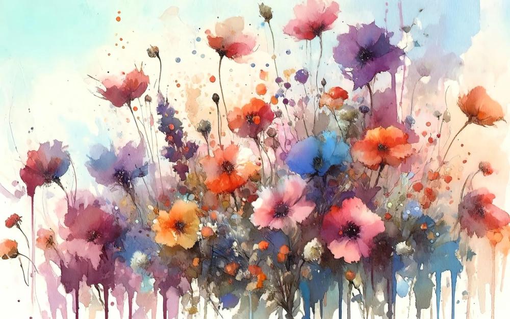 Vibrant Meadow of Wildflowers in Bloom