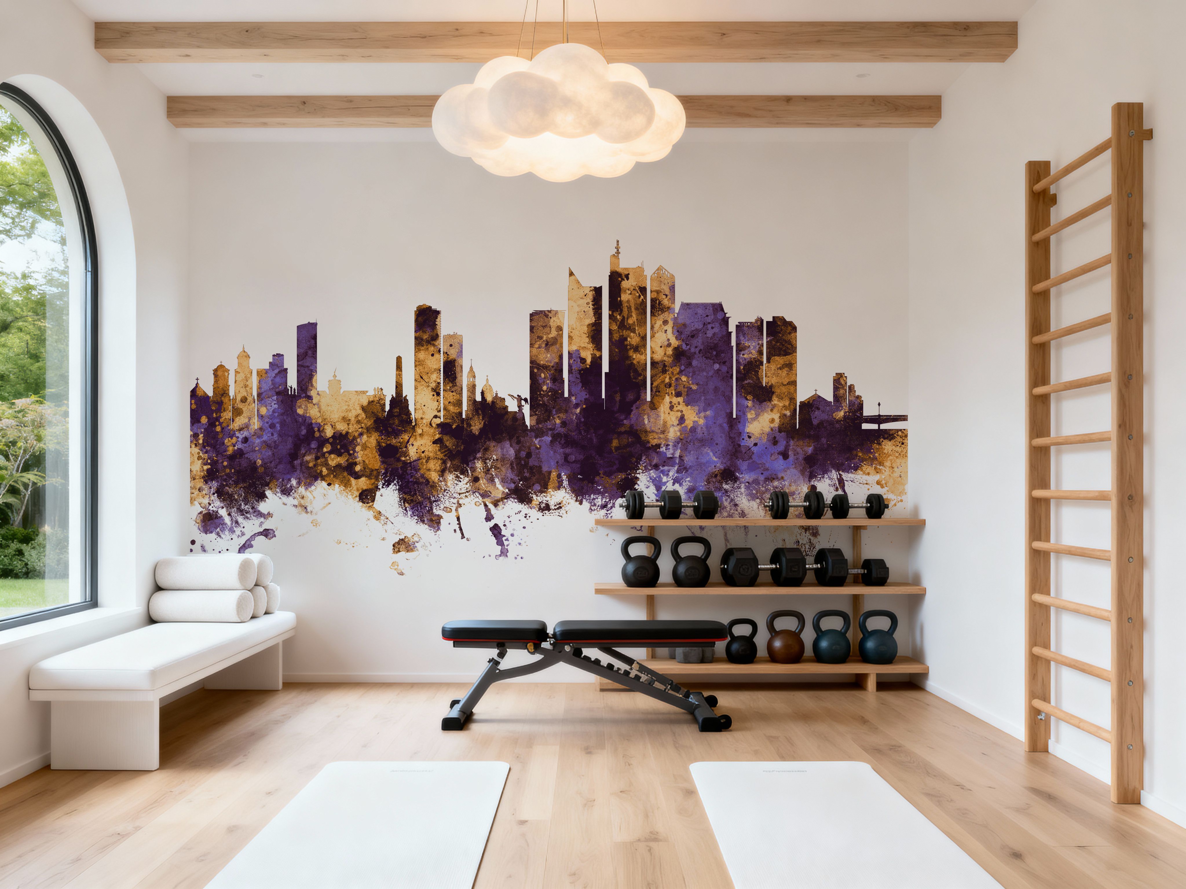 Manila Philippines Skyline Purple & Gold