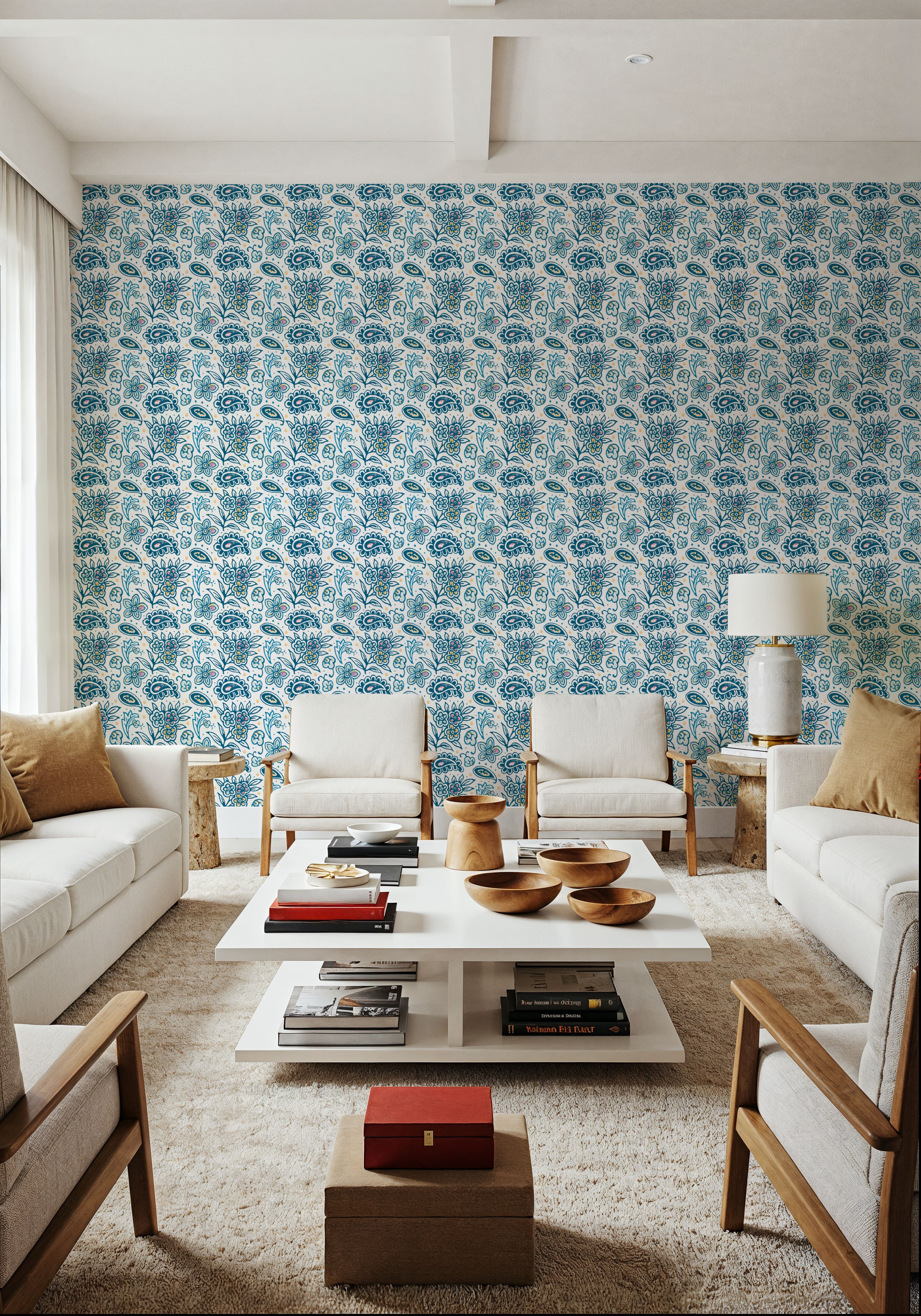 Kala Paisley White, Wallpaper