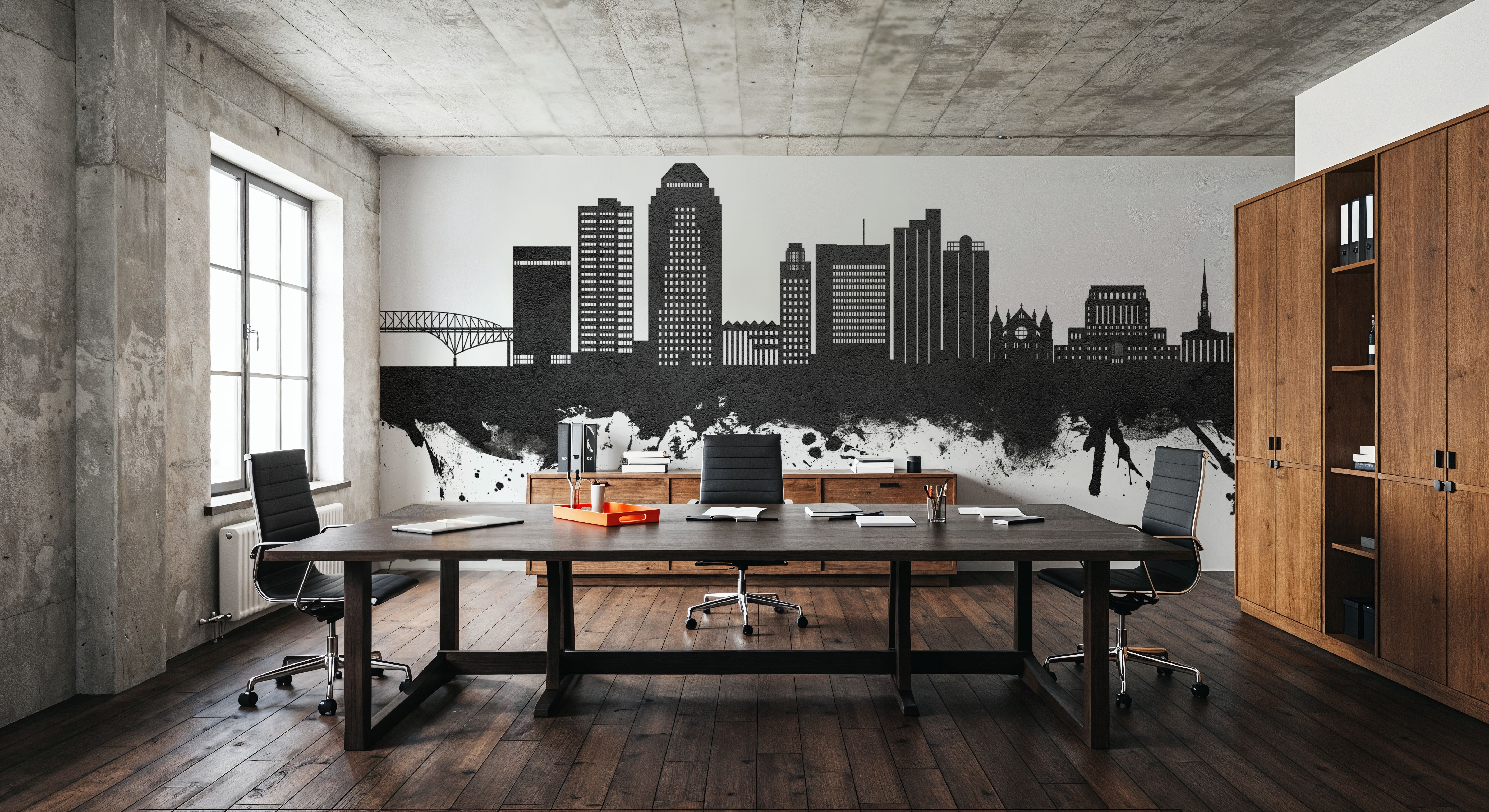 Shreveport Louisiana Skyline Black & White, Wallpaper