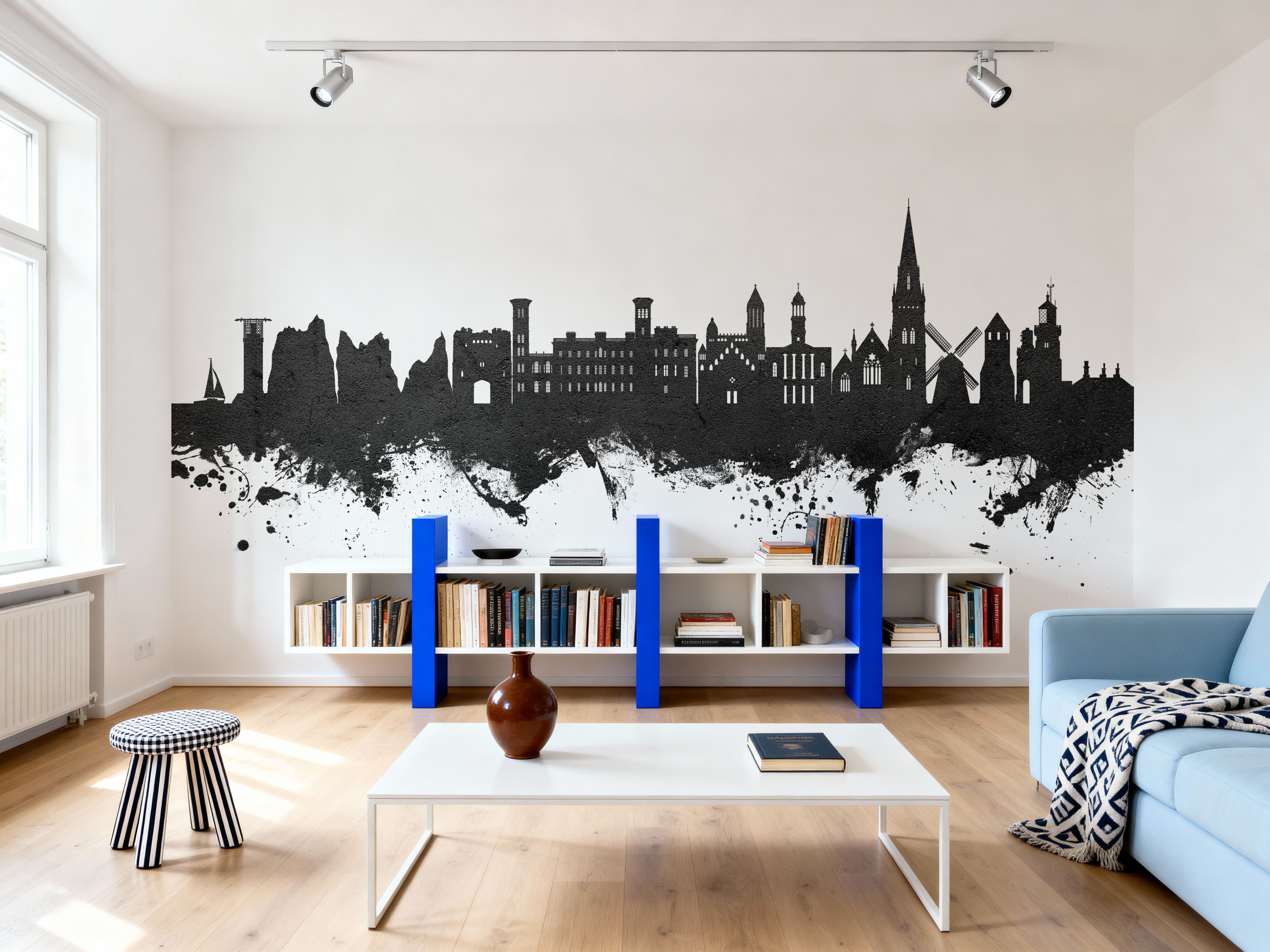 Isle of Wight England Skyline Black & White