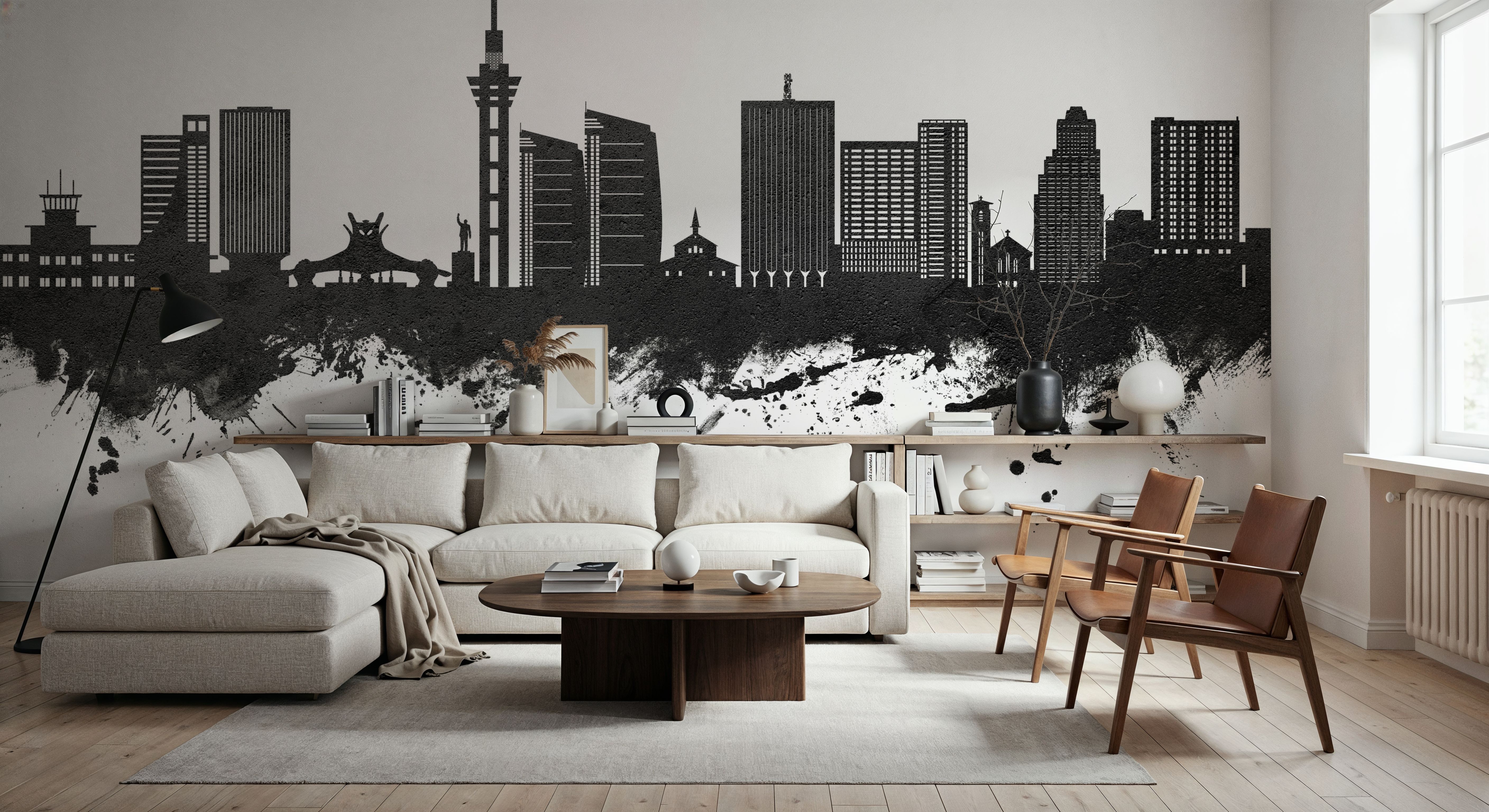 Kinshasa Skyline Black & White, Wallpaper