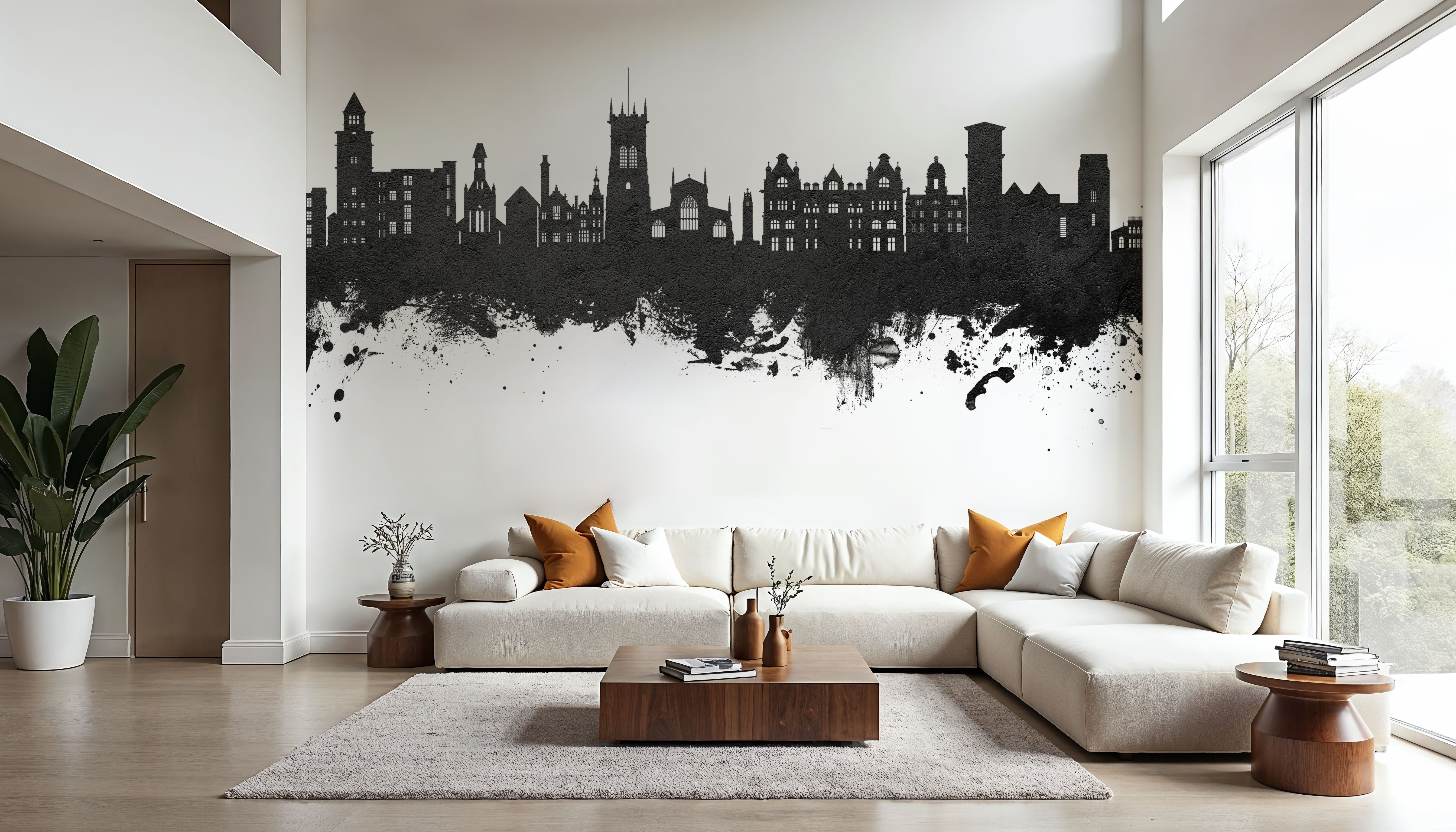 Wigan England Skyline Black & White 