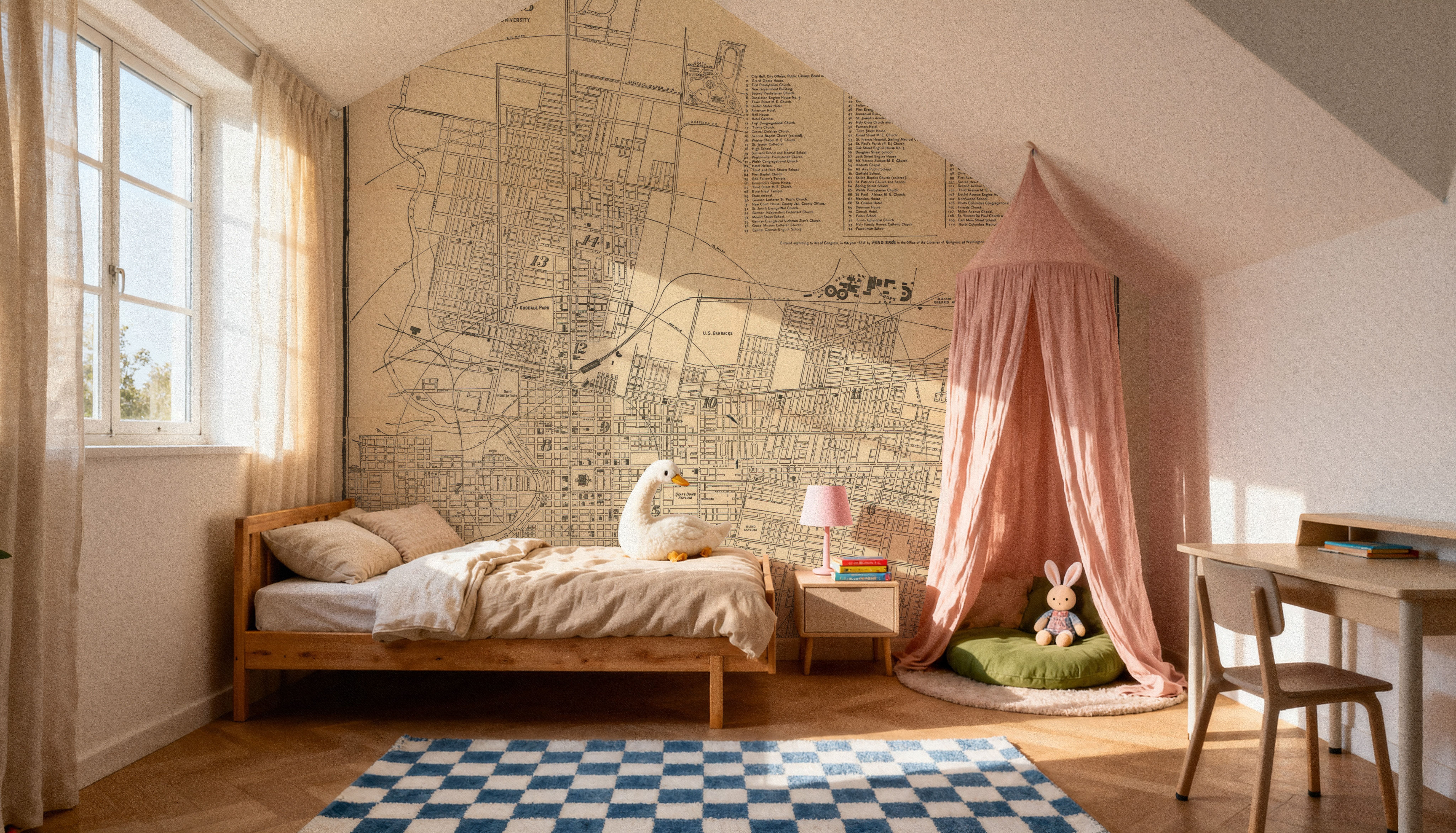 Map of the City of Columbus Ohio, Wallpaper