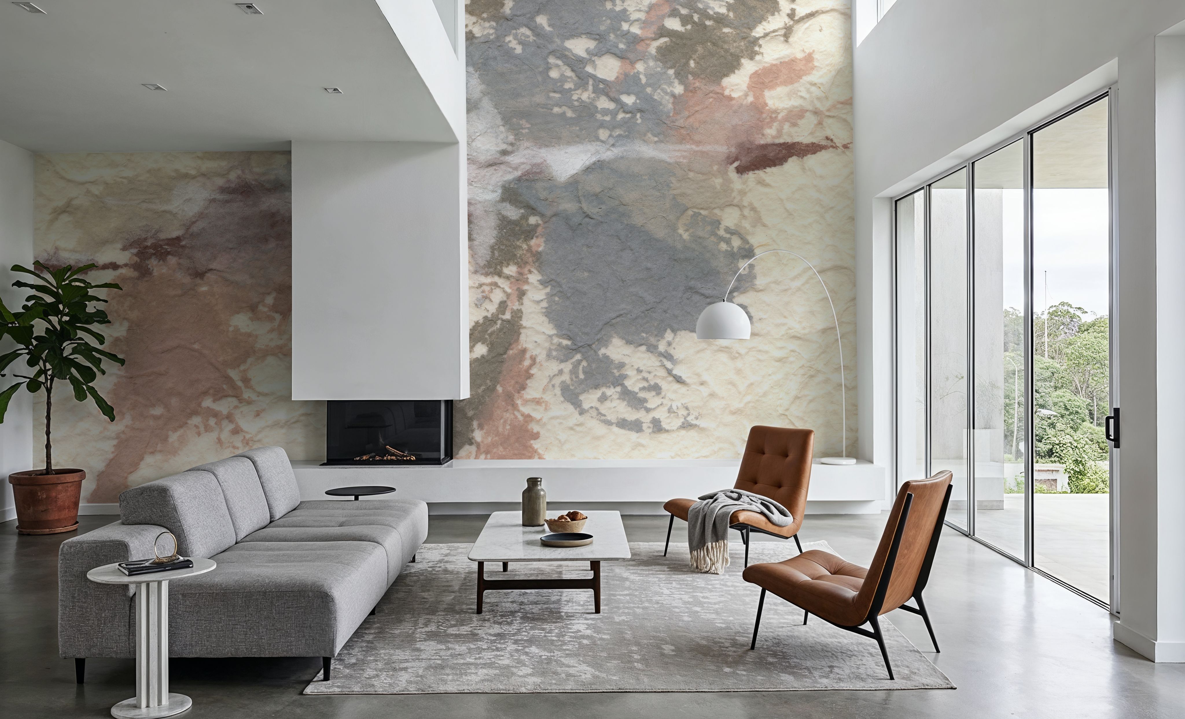 Wall Mural - Tactile Simplicity II - Abstract mural wallpaper - Gray - Dining Room - Wallism US - Premium, Textured or Peel & Stick