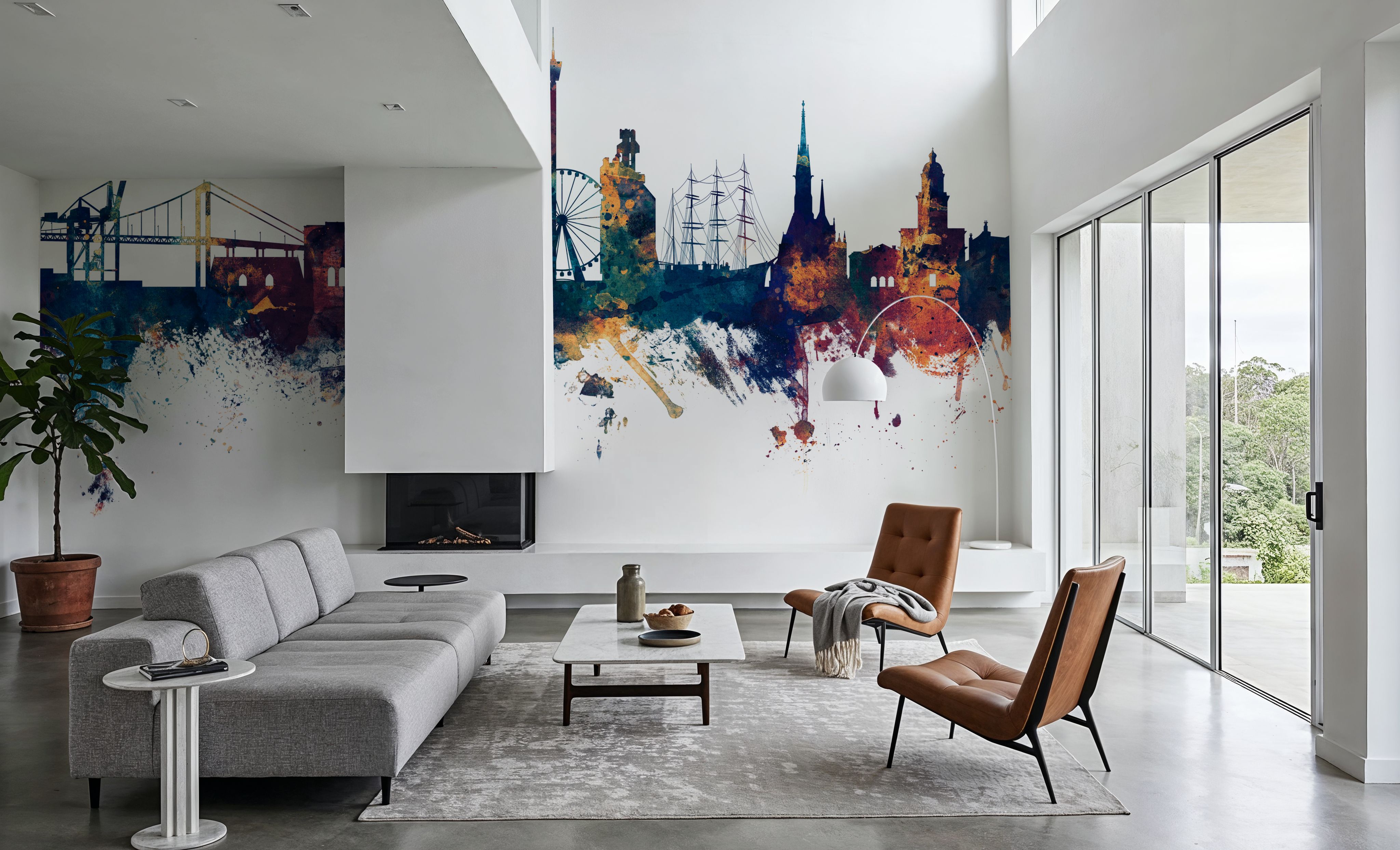 Gothenburg Skyline Blue & Bronze