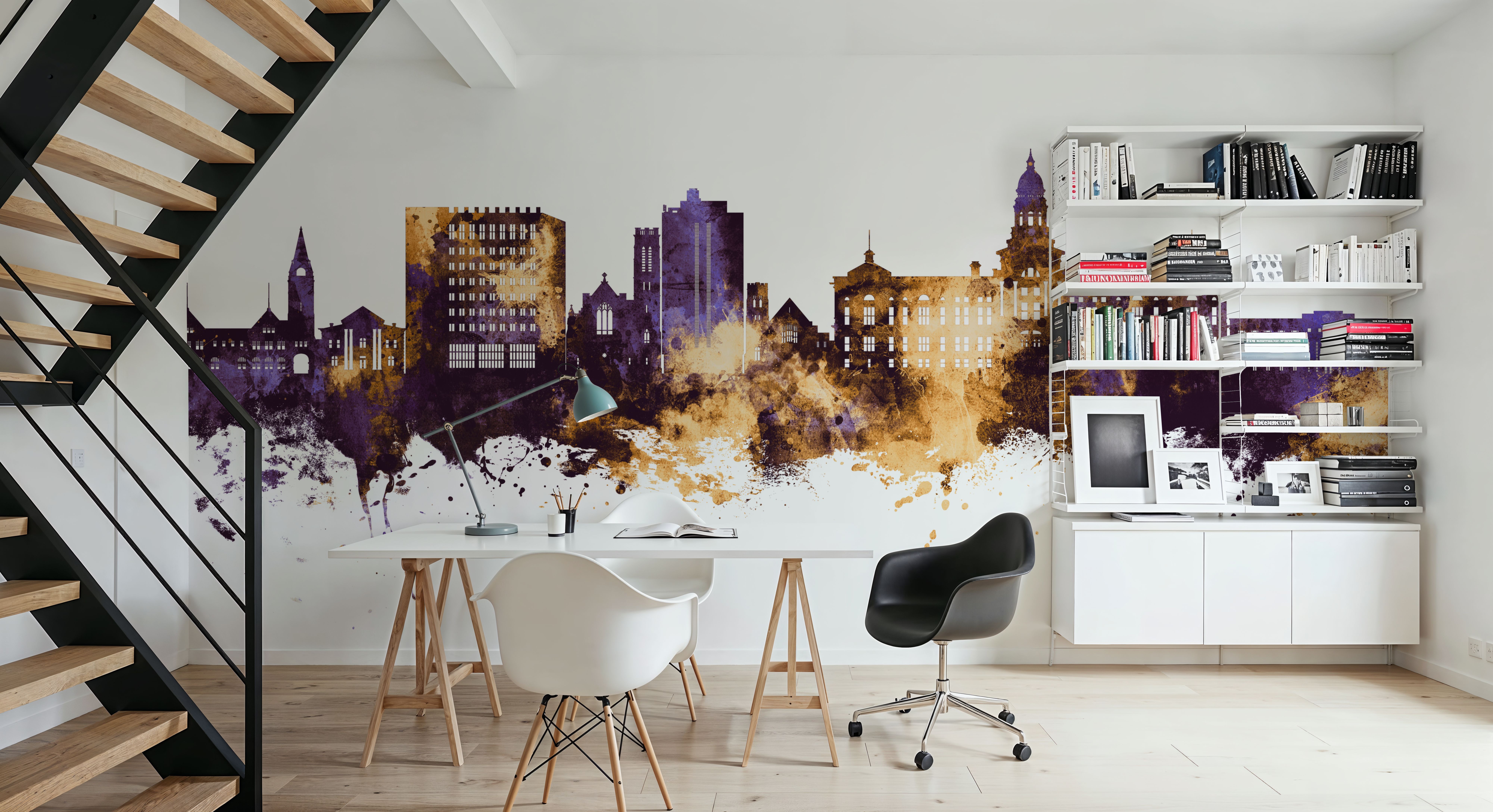 Cheyenne Wyoming Skyline Purple & Gold