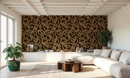 Swirl, Yellow on Brown