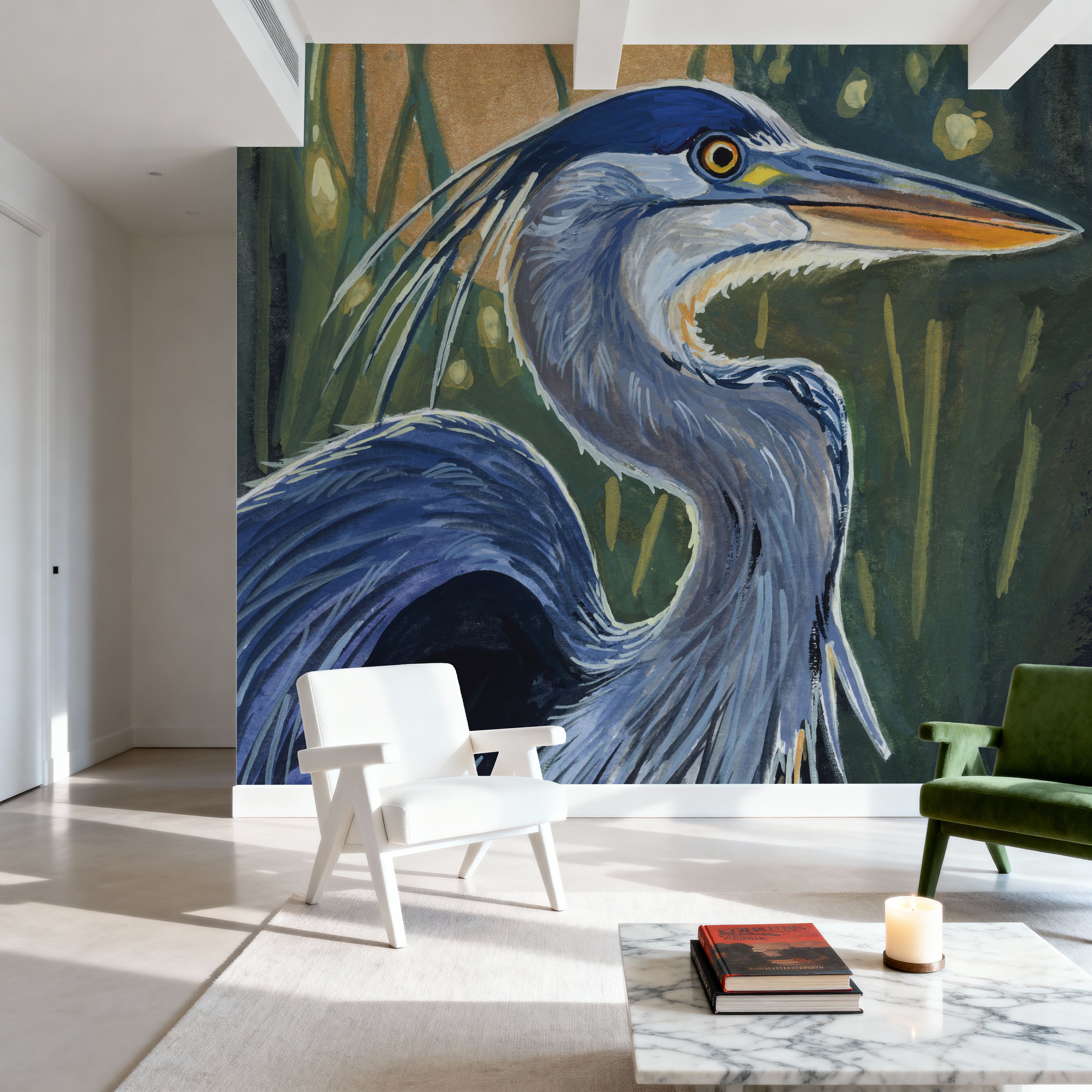 Blue Heron Backlit in Morning