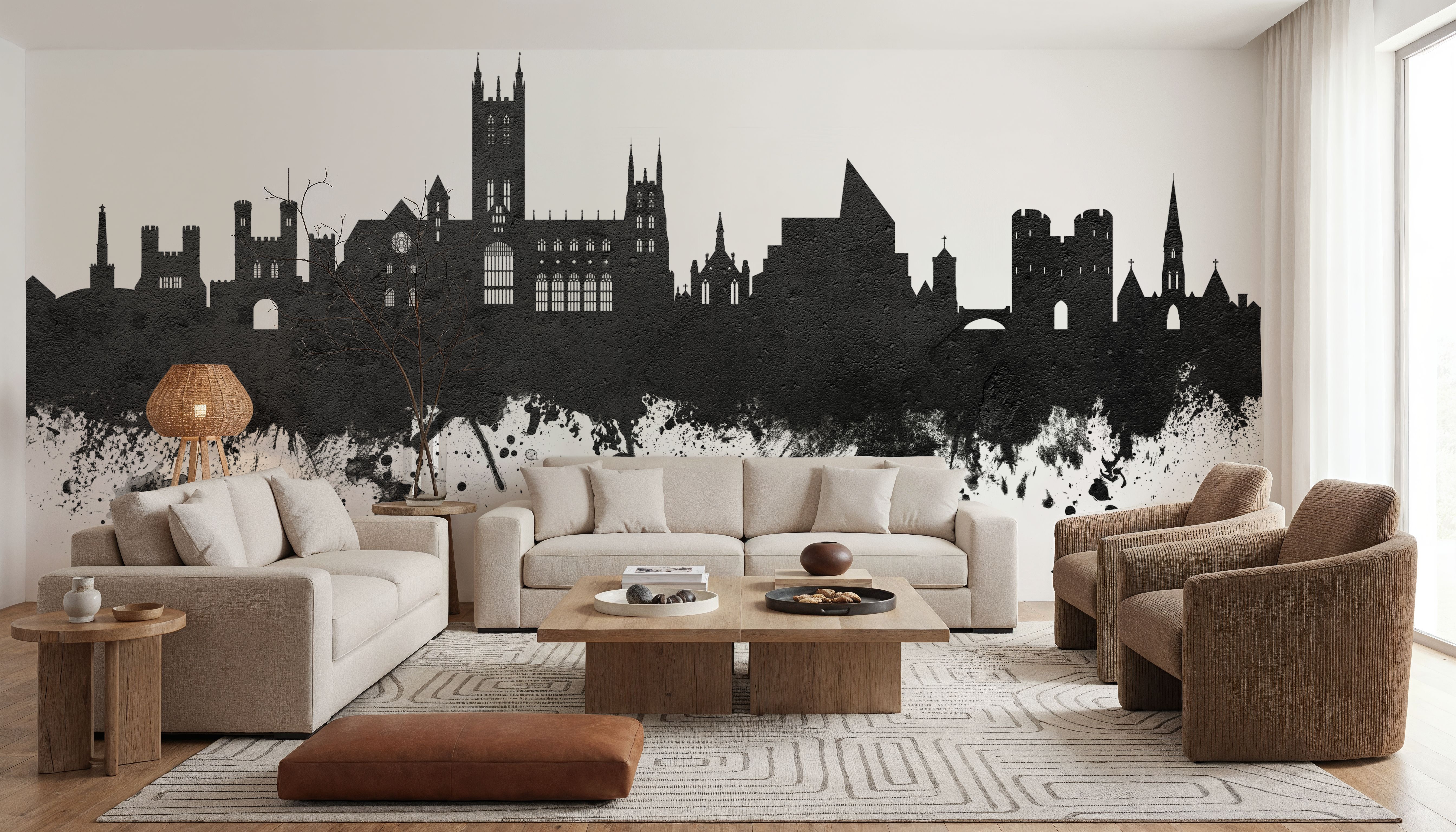 Canterbury England Skyline Black & White