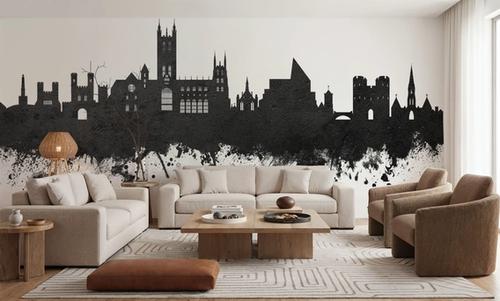 Canterbury England Skyline Black & White