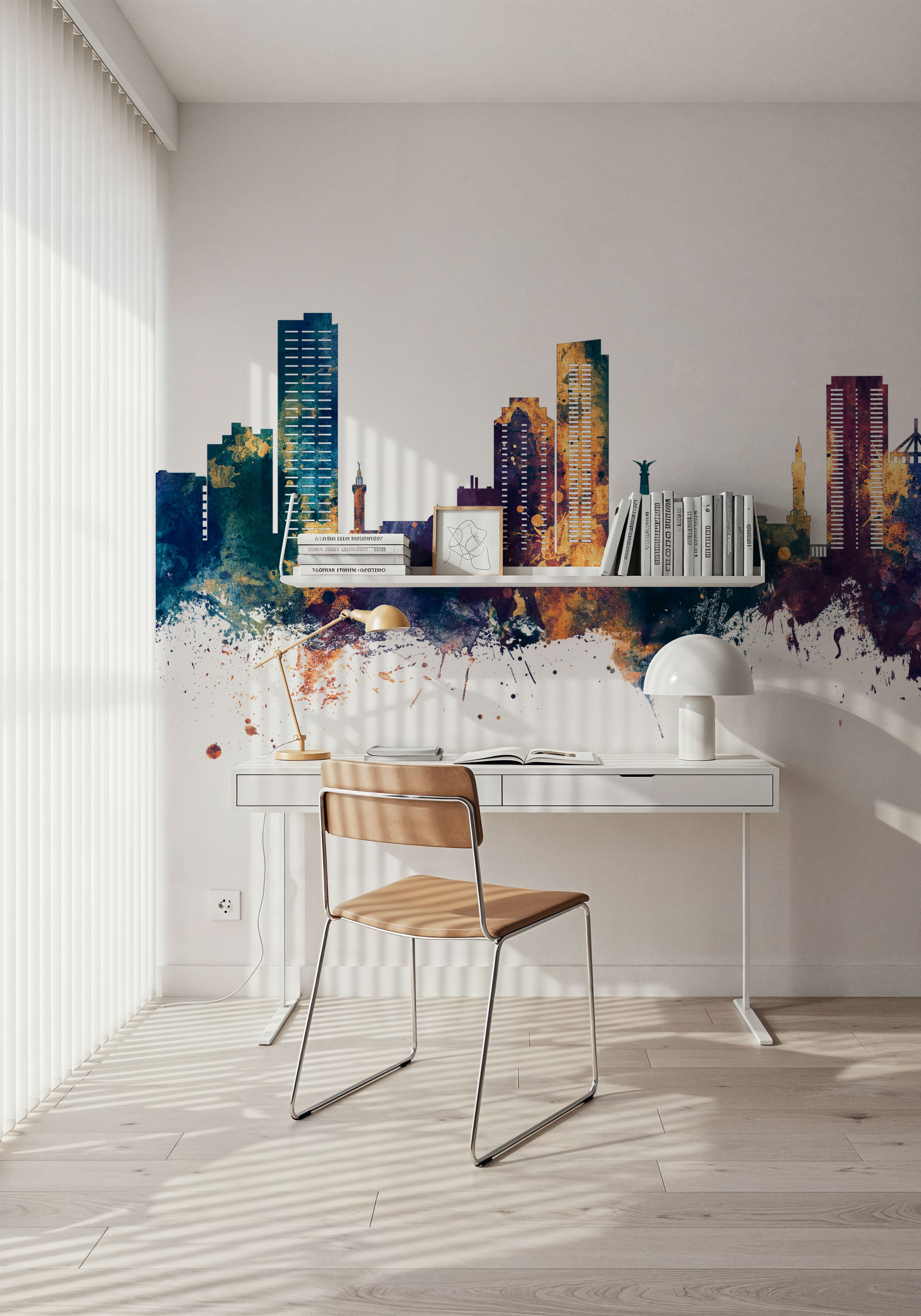 Umm Al Quwain Skyline Blue & Bronze