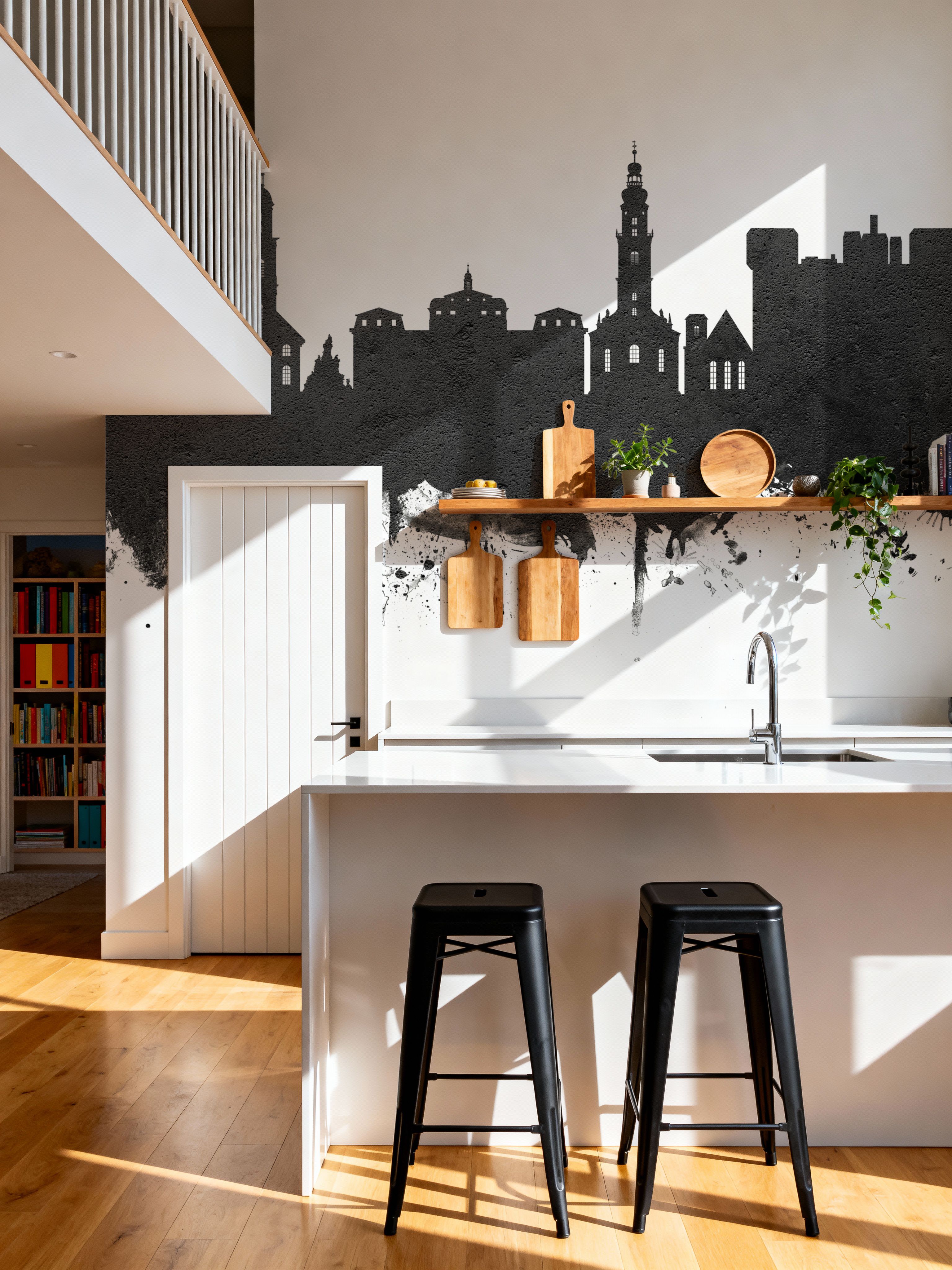 Erlangen Germany Skyline Black & White