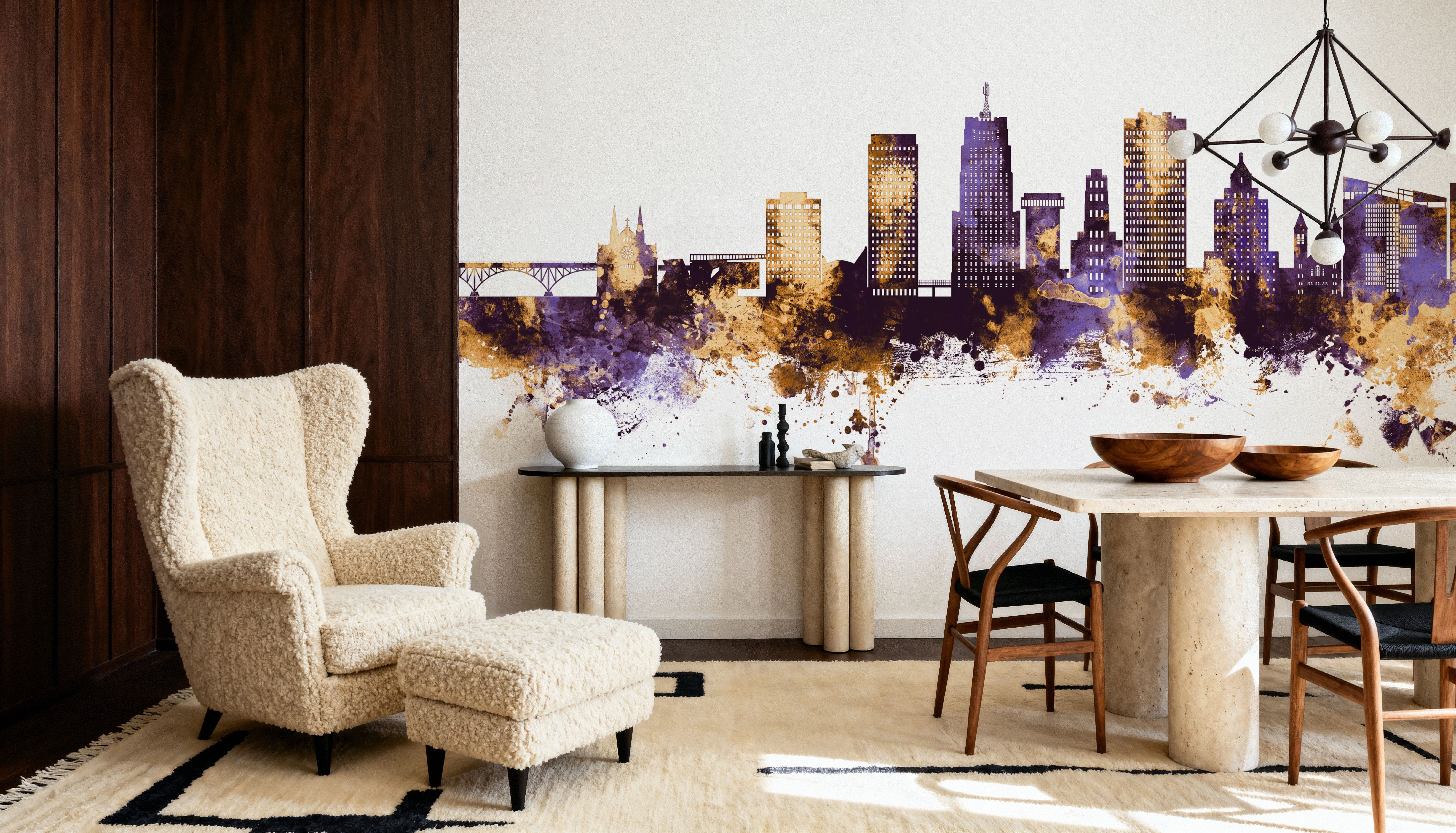 Akron Ohio Skyline Purple & Gold