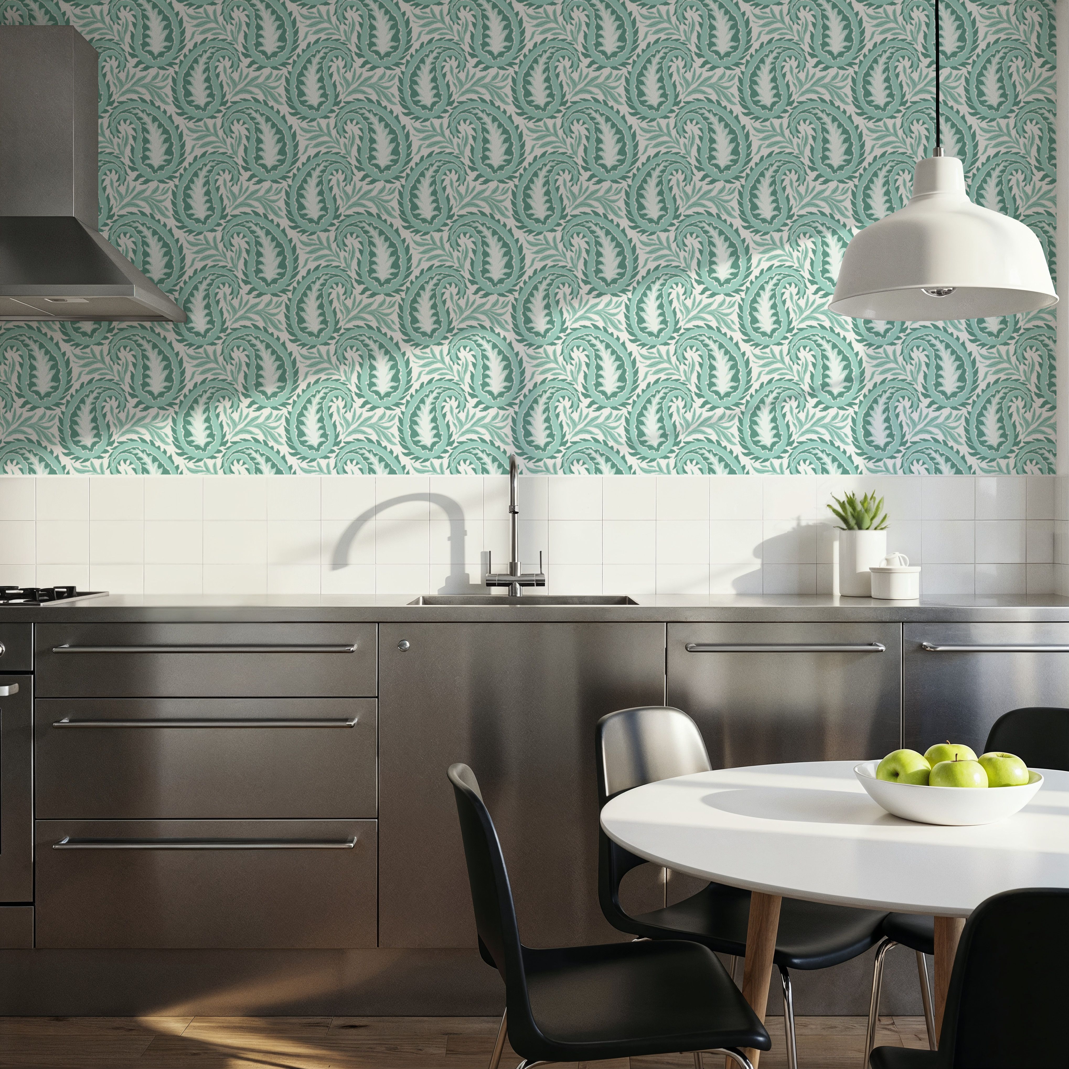 Botanical Paisley, Mint, Papier peint