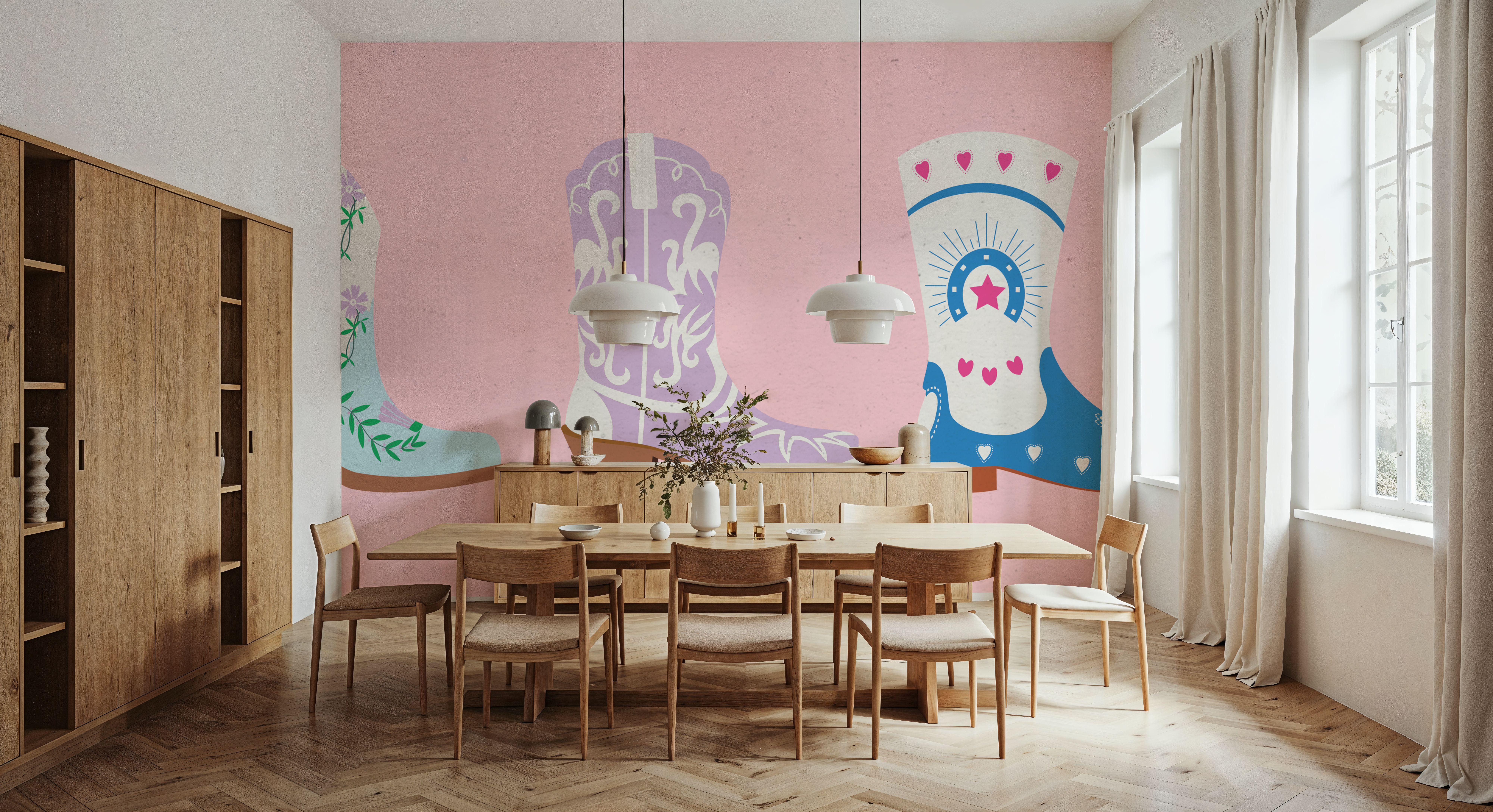 Cowgirly V Pastel, Papel de parede