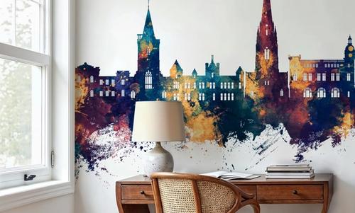 Perth Scotland Skyline Blue & Bronze