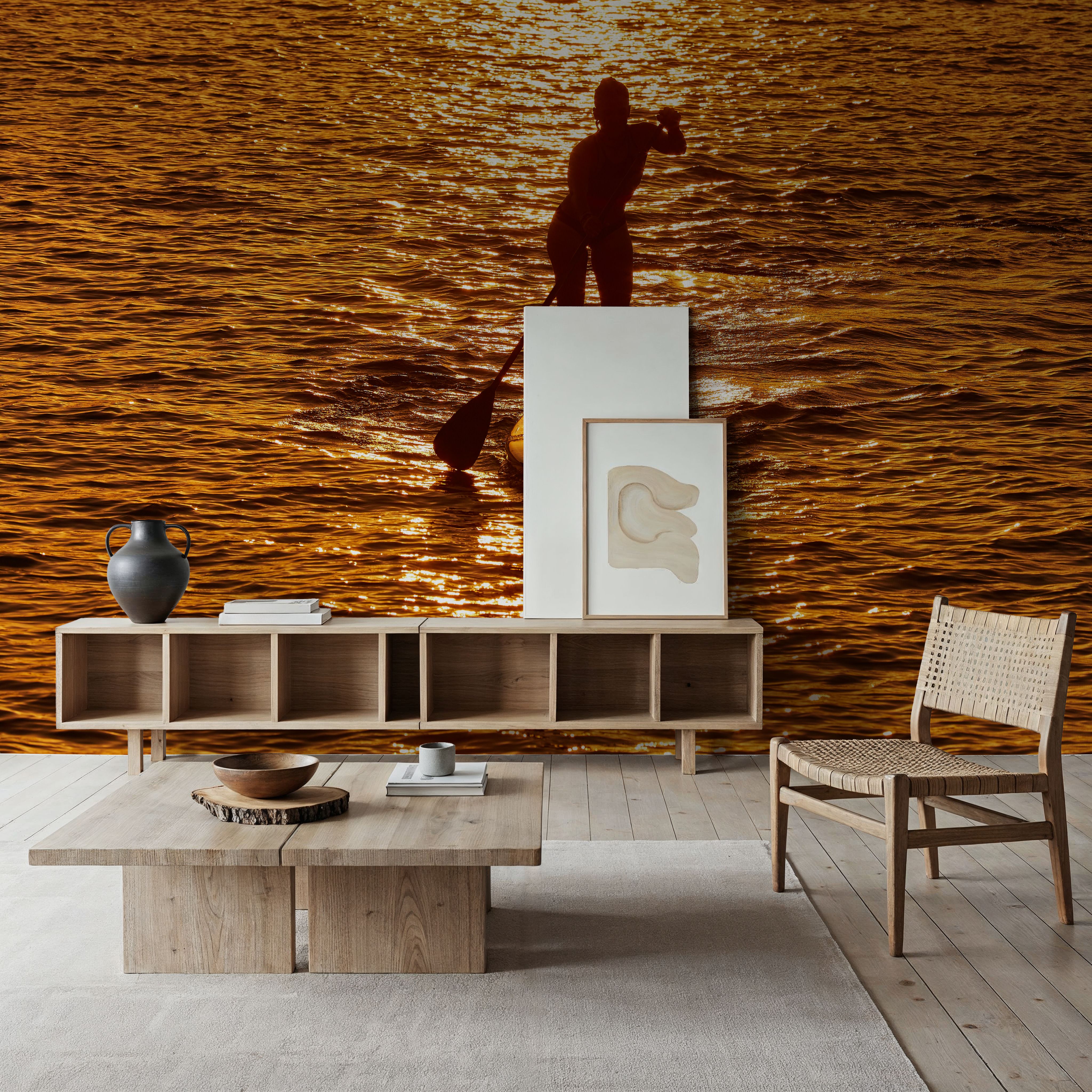 Golden Horizon Paddleboarder