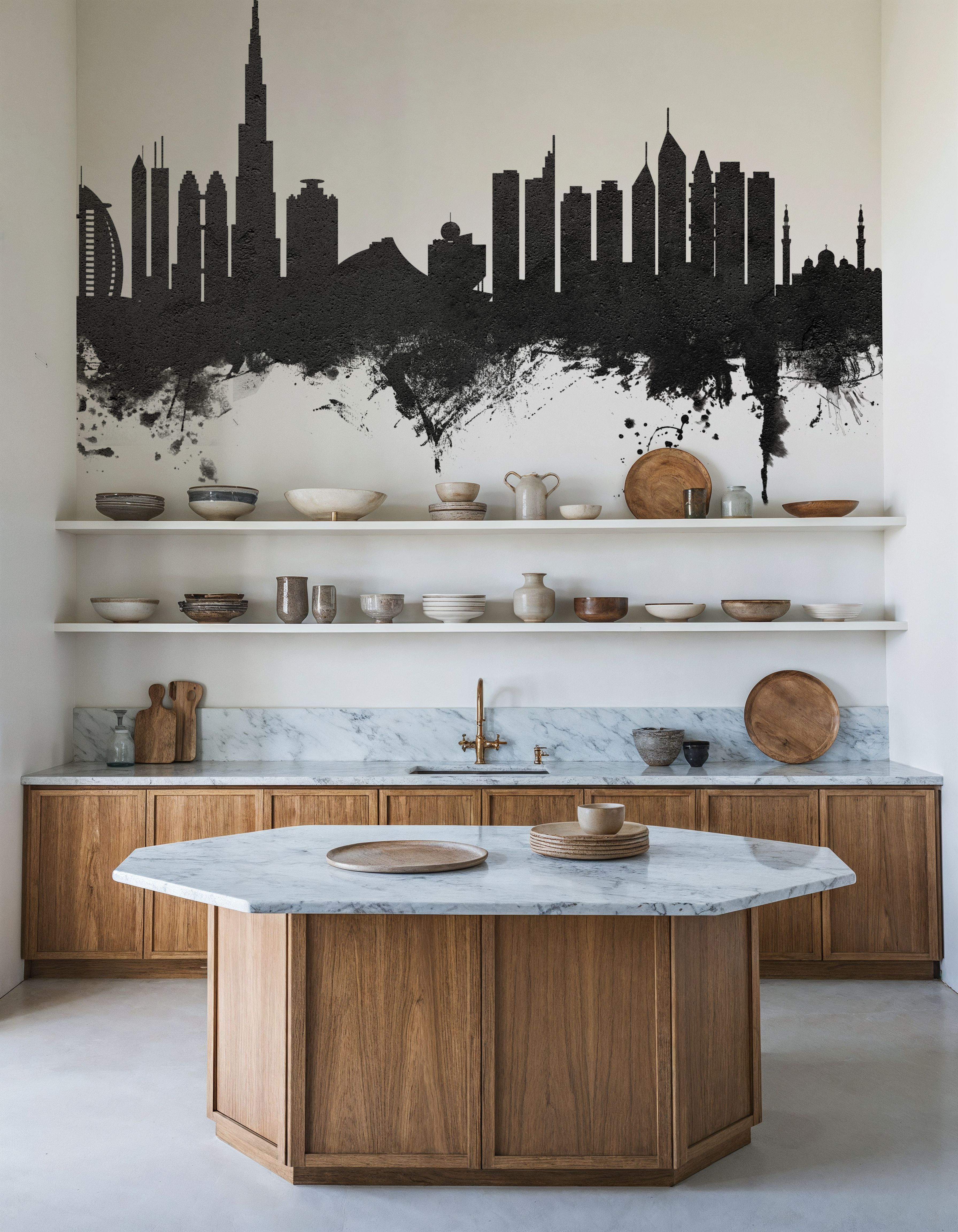 Dubai Skyline Black & White