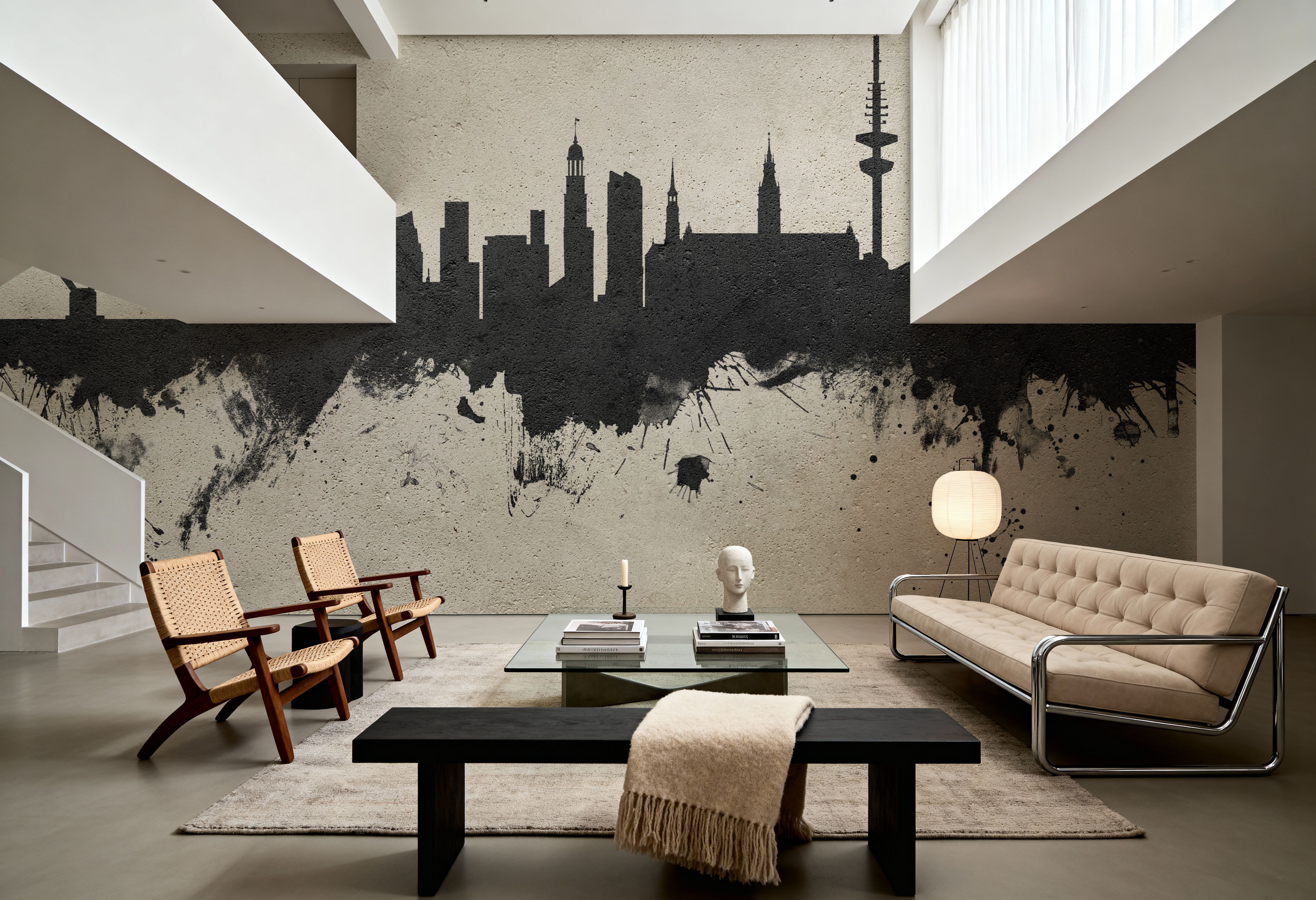 Hamburg Germany Skyline Concrete, Wallpaper