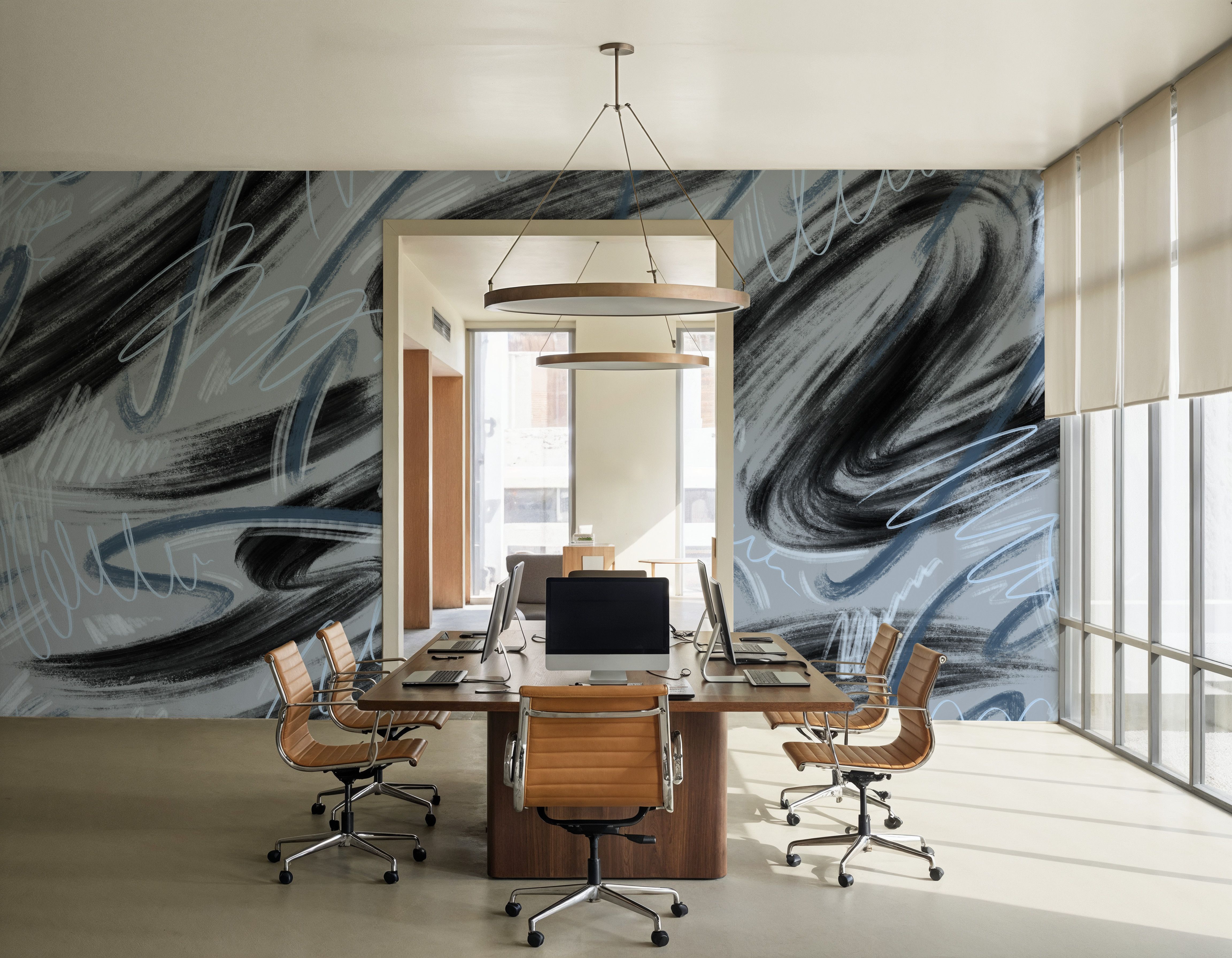 Scribble Flow, Denim Blue