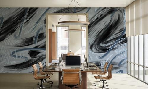Scribble Flow, Denim Blue