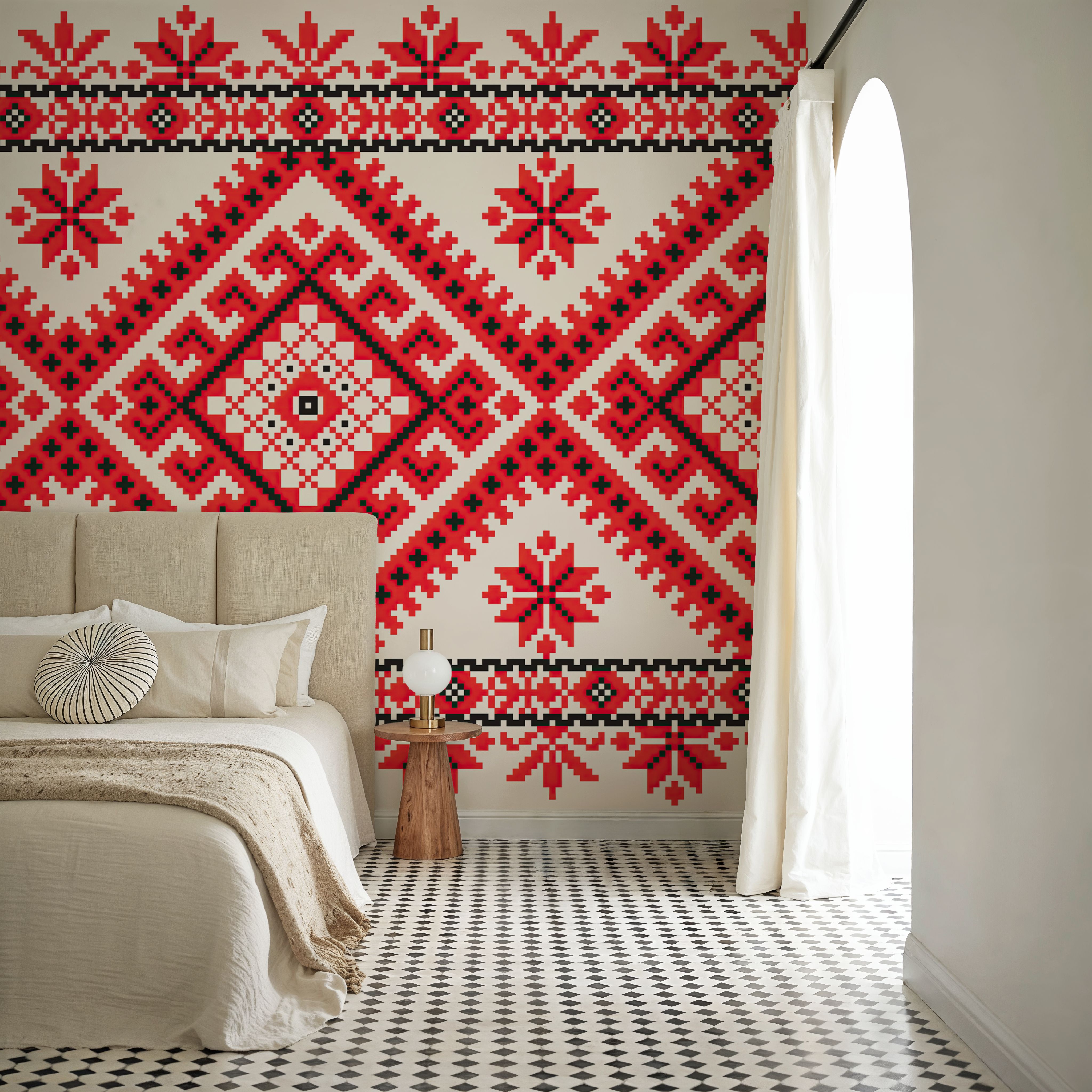 Pixel Embroidery Red