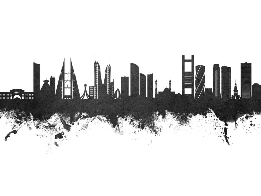 Manama Skyline Black & White