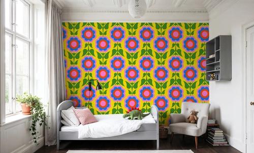 Retro Bold Blooms, Bright