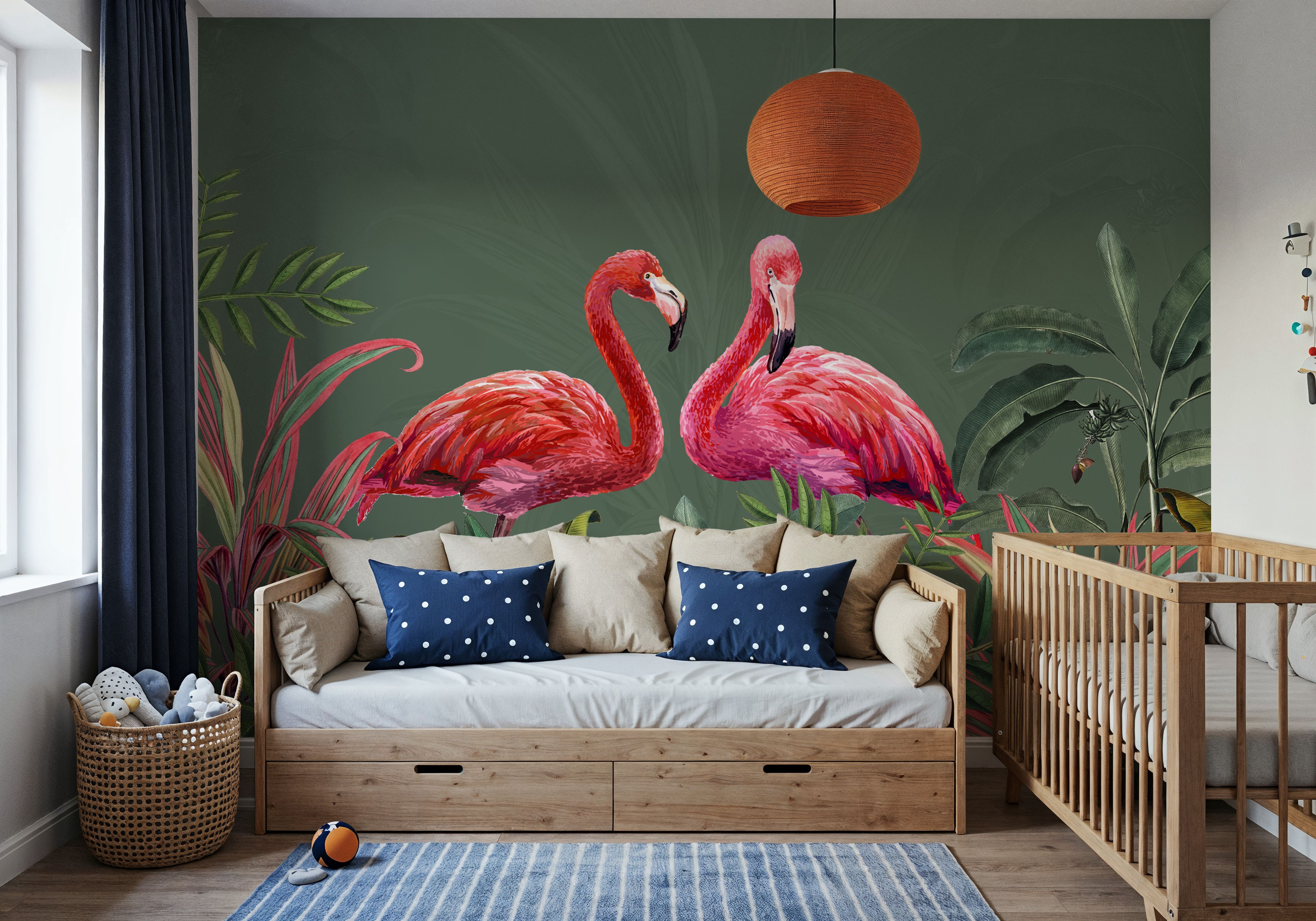 Shy Flamingos Green