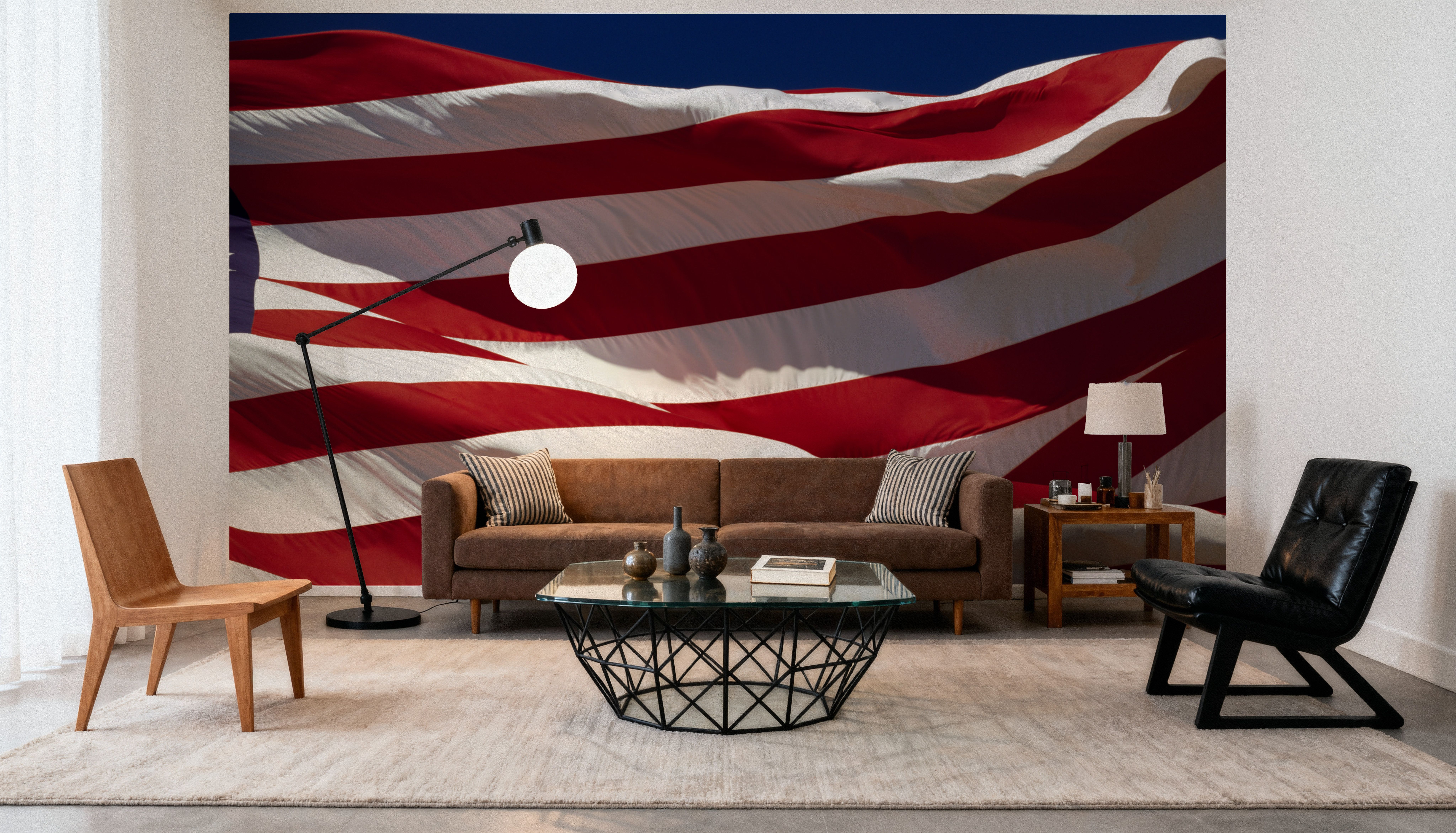 Close American Flag